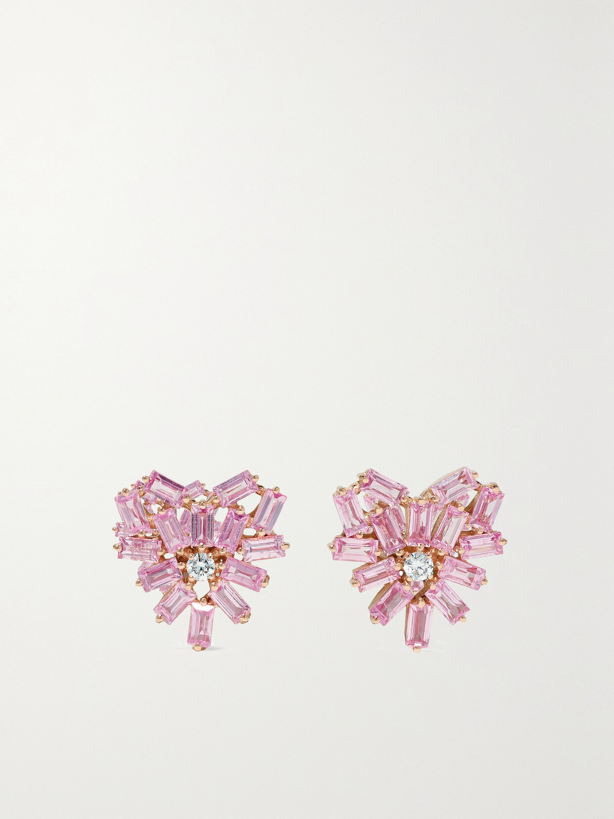 Suzanne Kalan 18-karat Rose Gold, Sapphire And Diamond Earrings