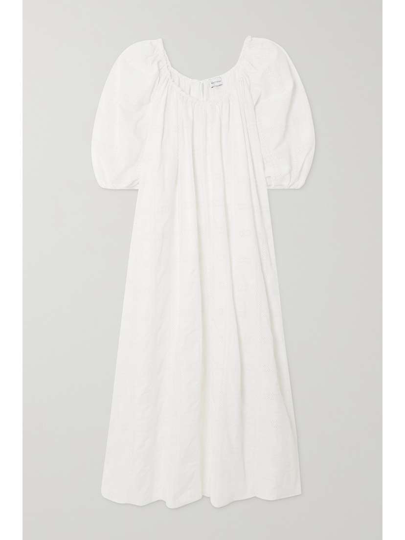 Matteau + Net Sustain Broderie Anglaise Organic Cotton-poplin Maxi Dress