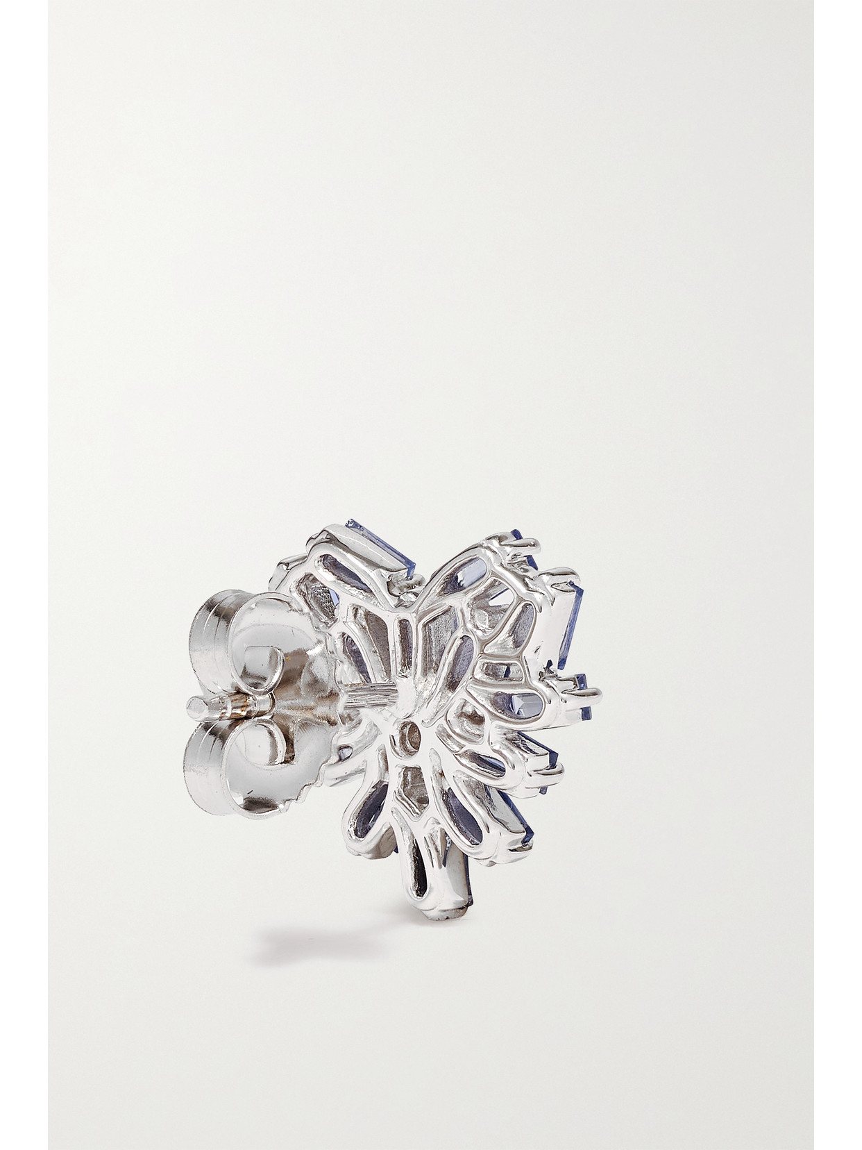 Suzanne Kalan 18-karat White Gold, Sapphire And Diamond Earrings In Gold