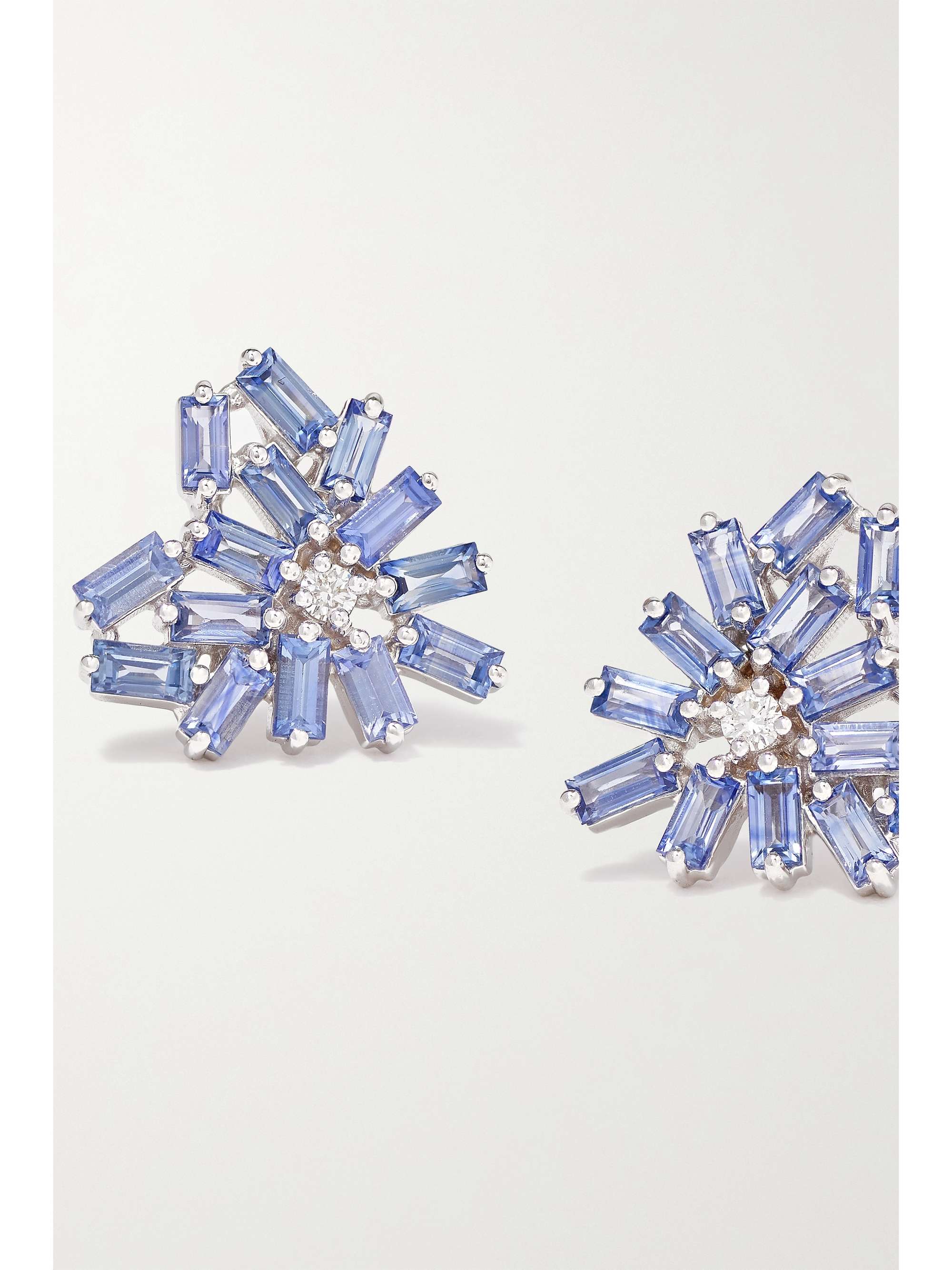SUZANNE KALAN 18-karat rose gold, sapphire and diamond earrings