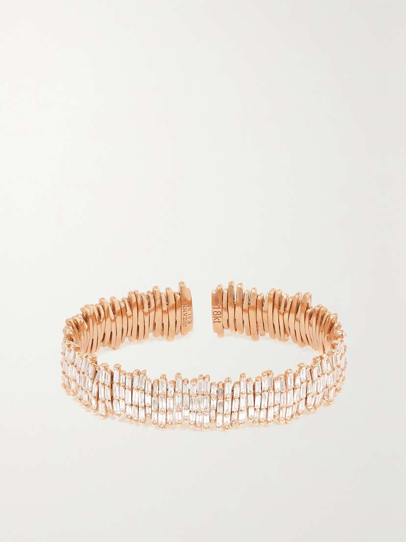 Suzanne Kalan 18-karat Rose Gold Diamond Bracelet