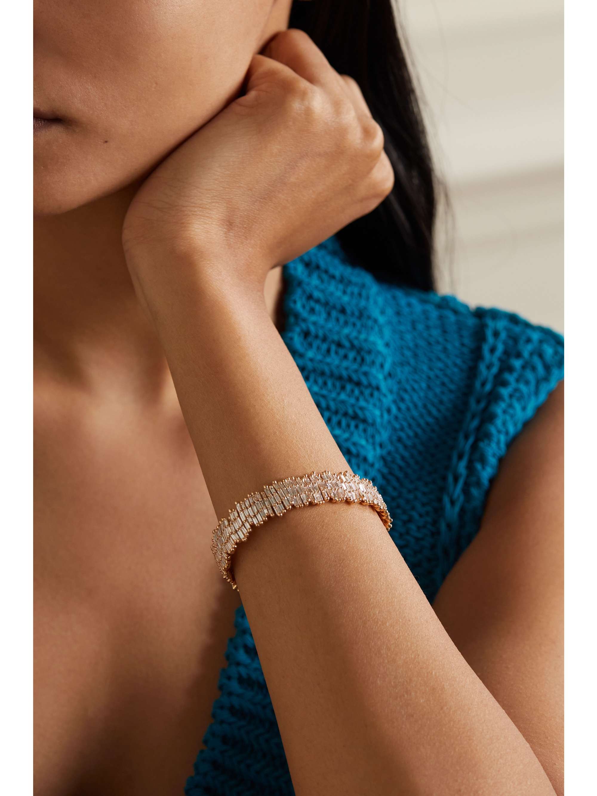 SUZANNE KALAN 18-karat rose gold diamond bracelet