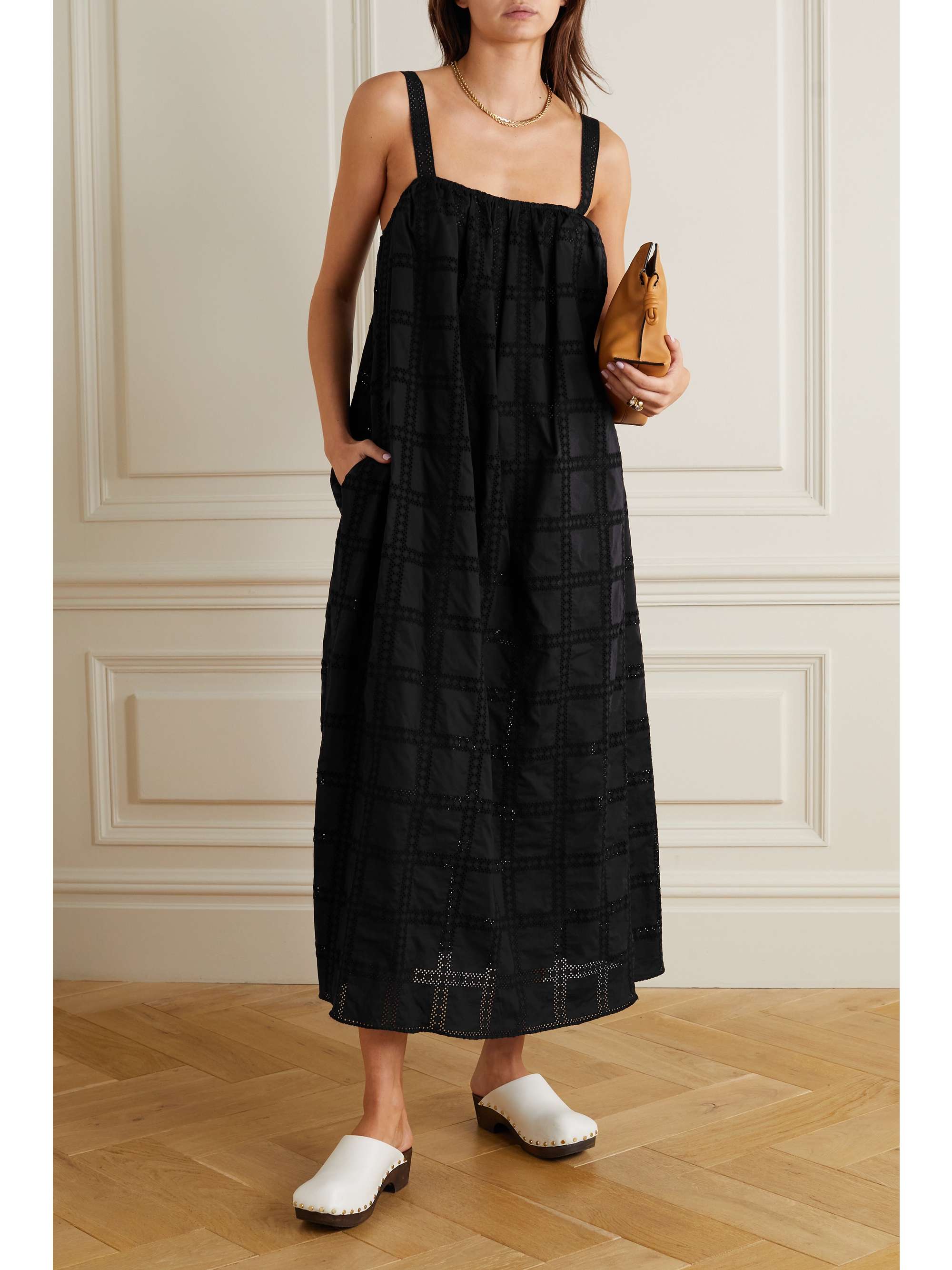 MATTEAU + NET SUSTAIN broderie anglaise organic cotton-poplin midi dress |  NET-A-PORTER