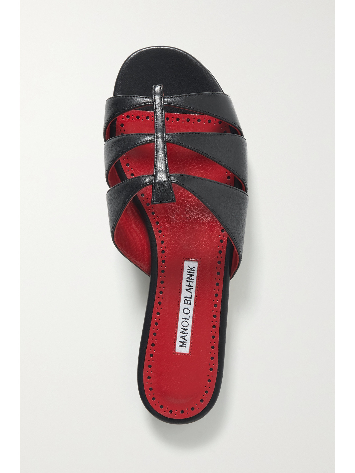 Manolo Blahnik Noorasan Leather Sandal In Black