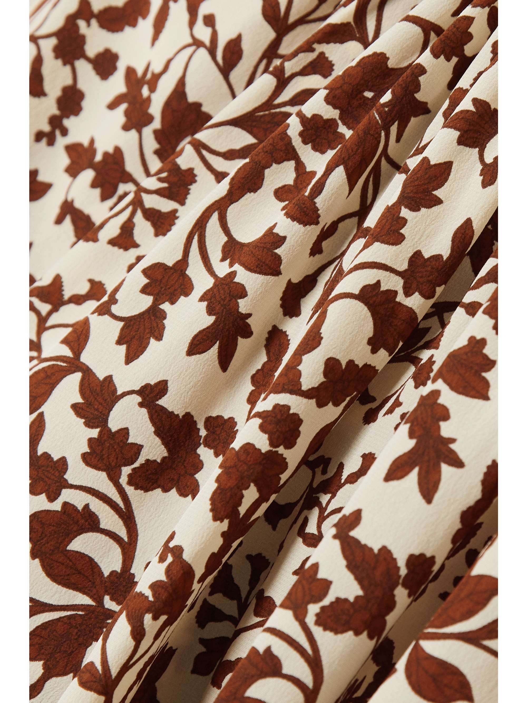 MATTEAU + NET SUSTAIN cropped floral-print mulberry silk-crepe top
