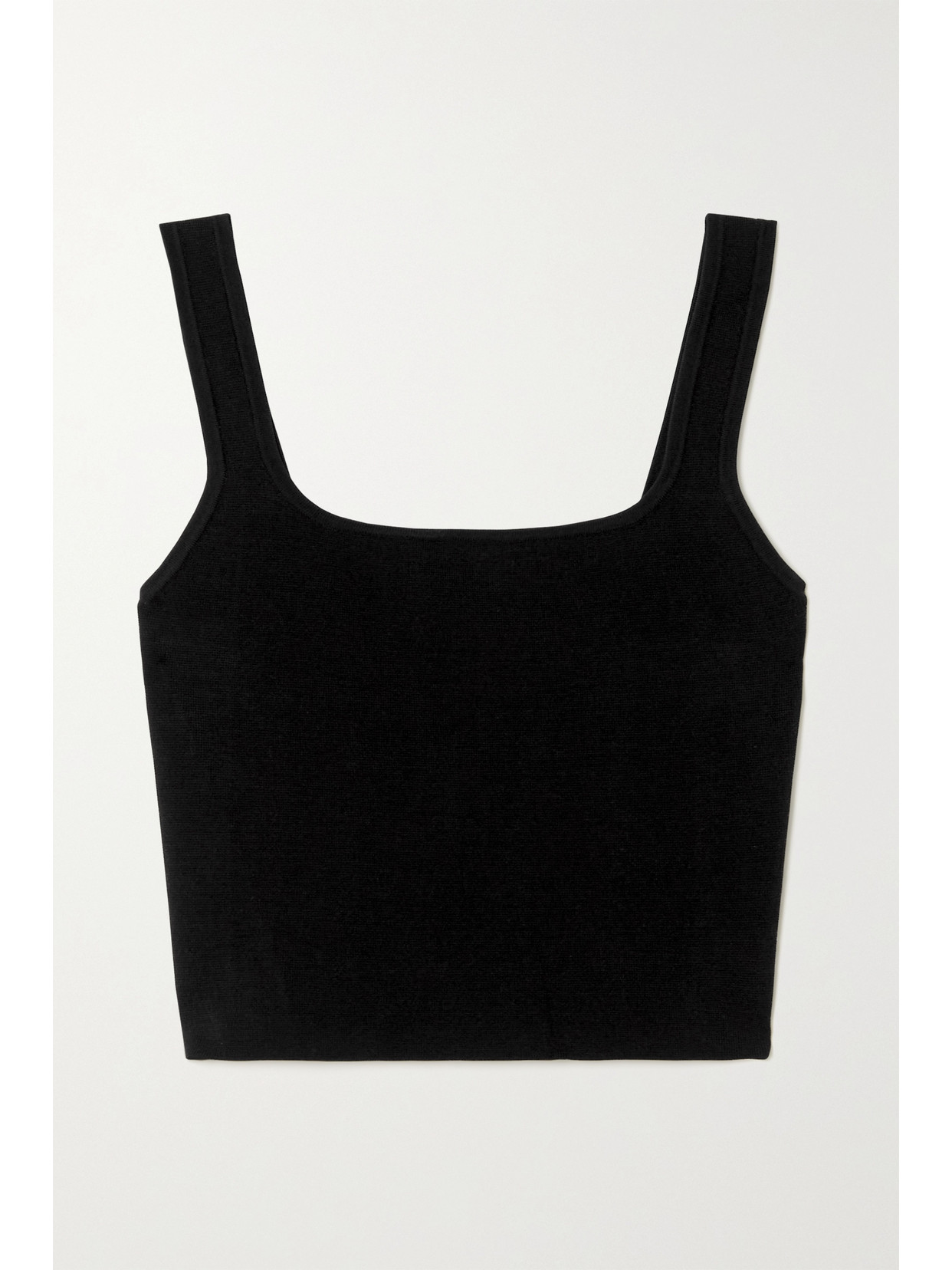 Matteau Nineties Cropped Knit Tank Top In Black
