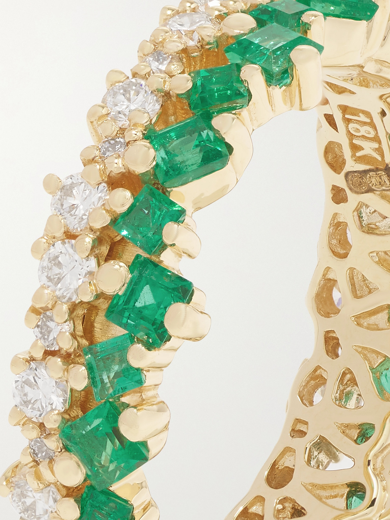 Suzanne Kalan Eternity 18-karat Gold, Emerald And Diamond Ring In Gold