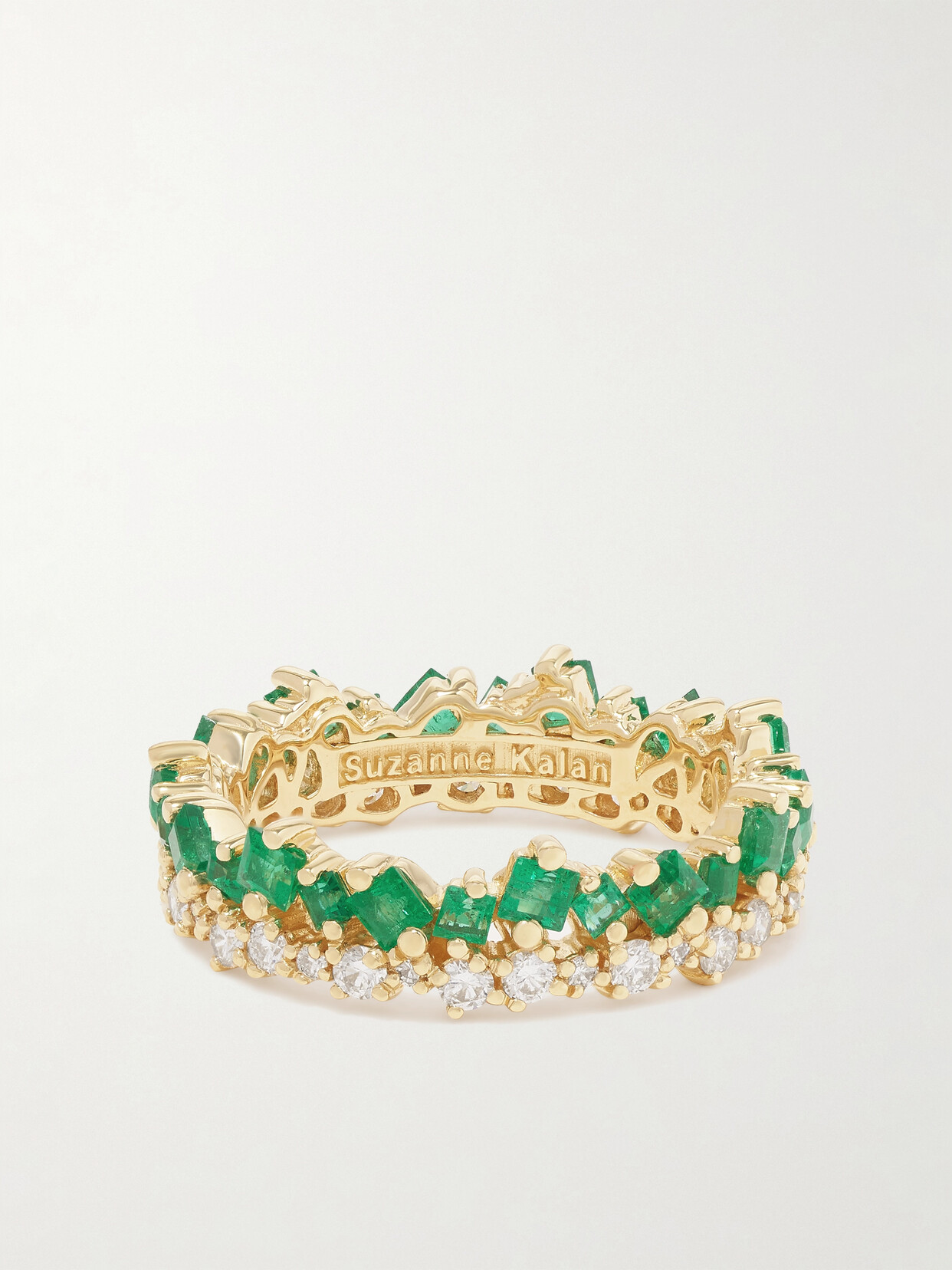 Suzanne Kalan Eternity 18-karat Gold, Emerald And Diamond Ring