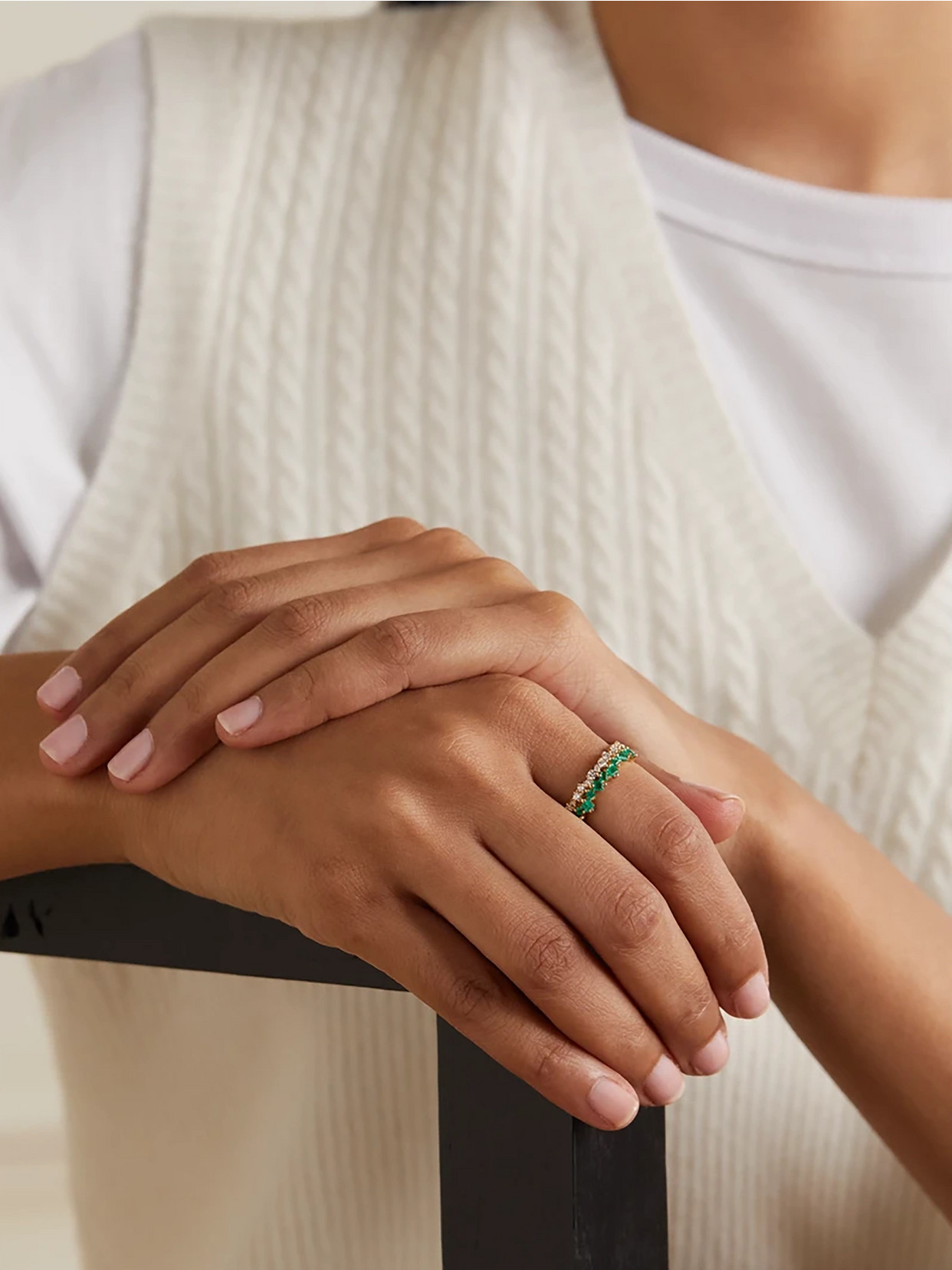 Suzanne Kalan Eternity 18-karat Gold, Emerald And Diamond Ring In Gold