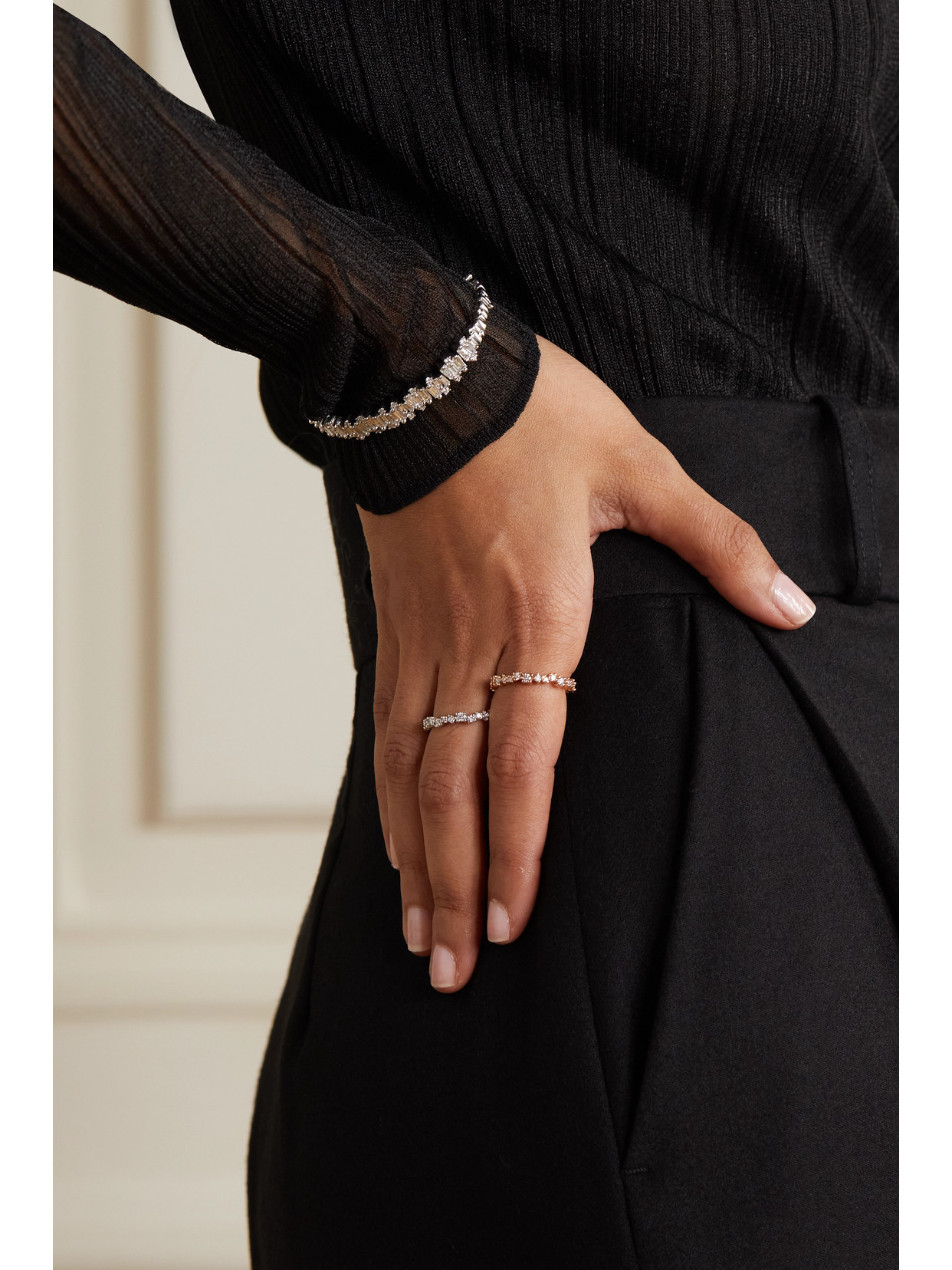 Suzanne Kalan Eternity 18-karat White Gold Diamond Ring In Gold