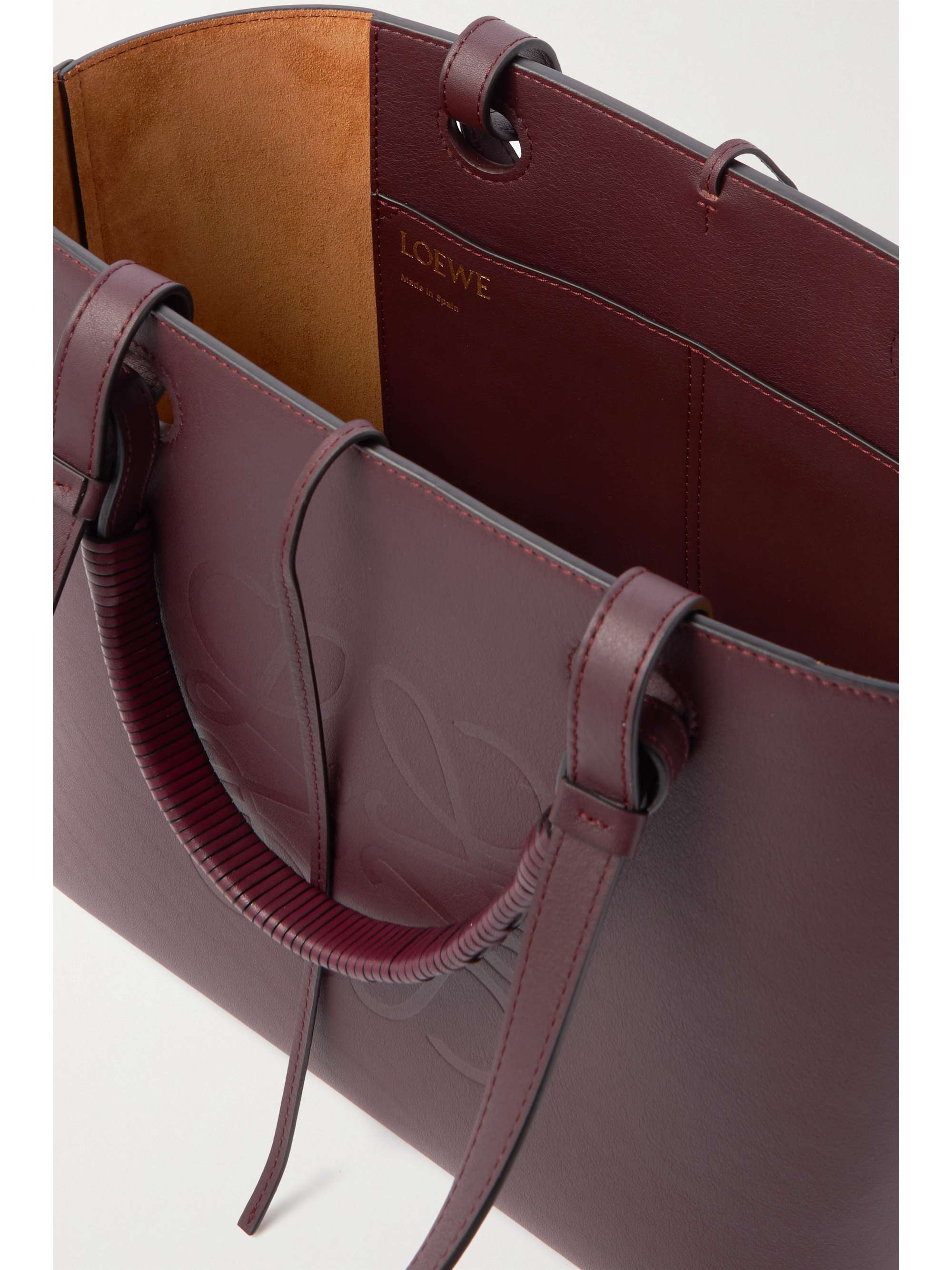 LOEWE Anagram small debossed textured-leather tote