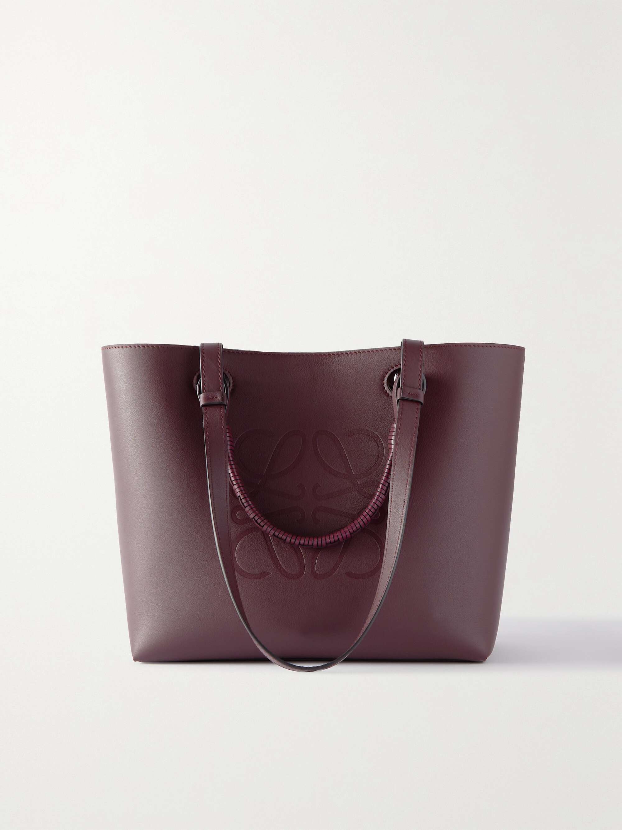 Loewe Grained Calfskin Small Anagram Tote Light Oat