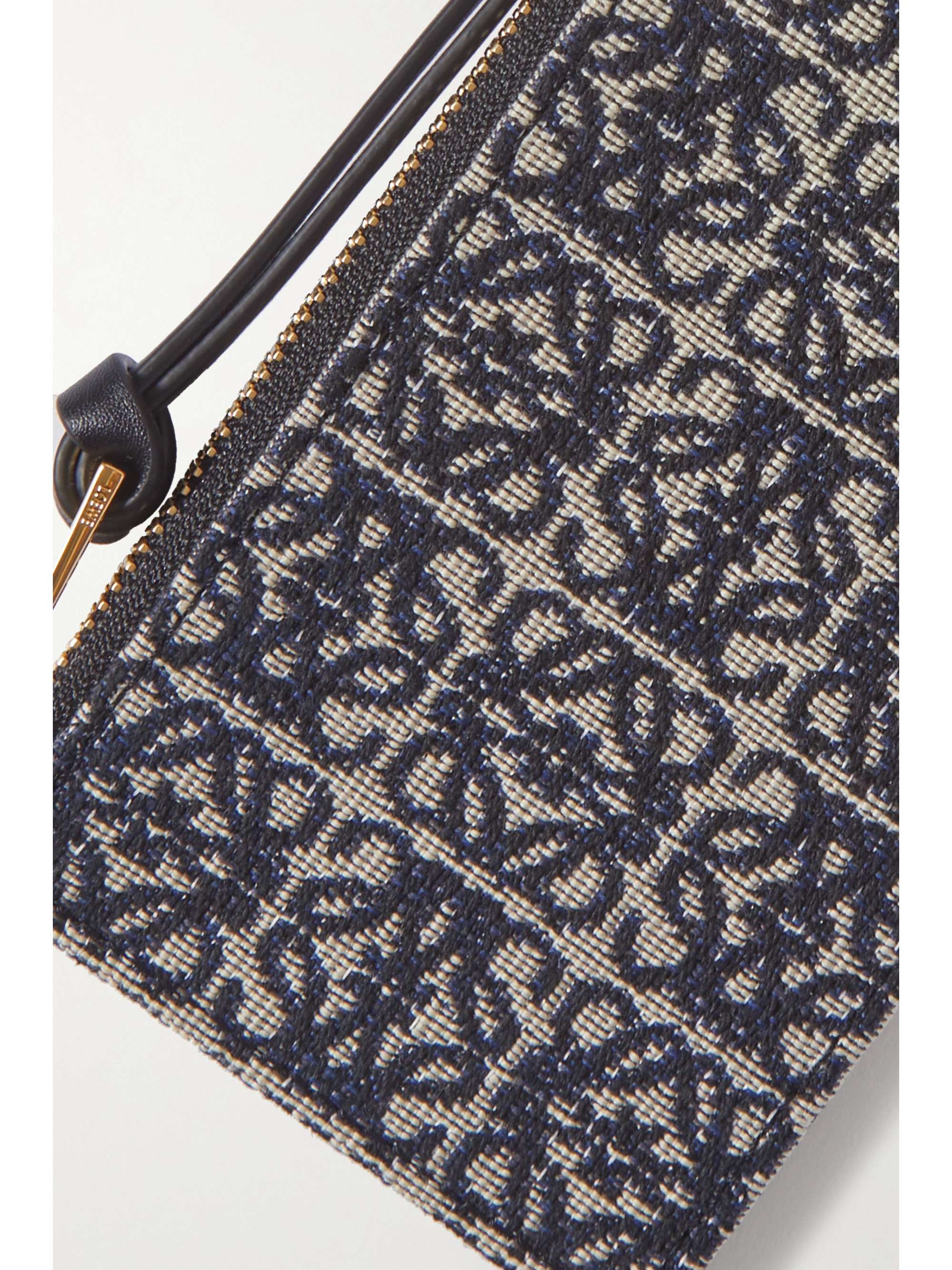 LOEWE Anagram leather and canvas-jacquard cardholder