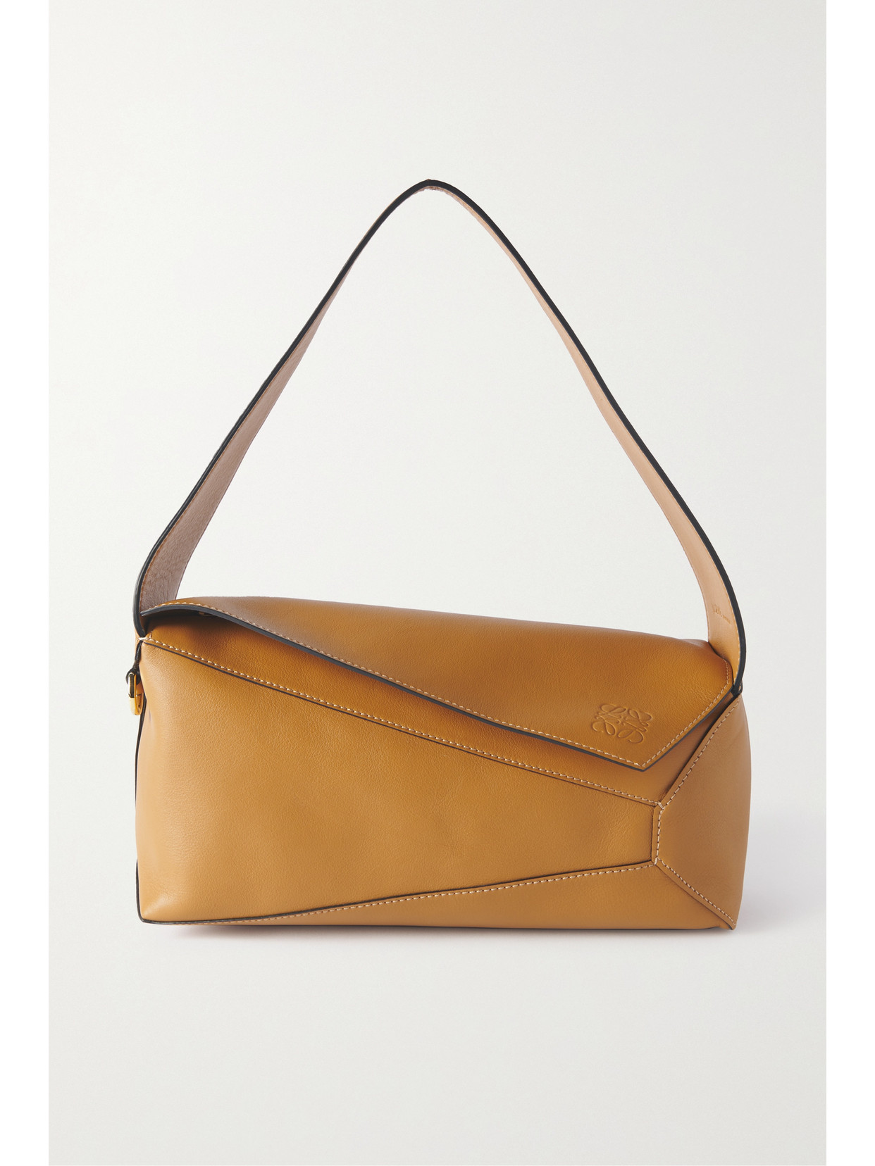 Loewe Puzzle Leather Hobo Shoulder Bag In Brown