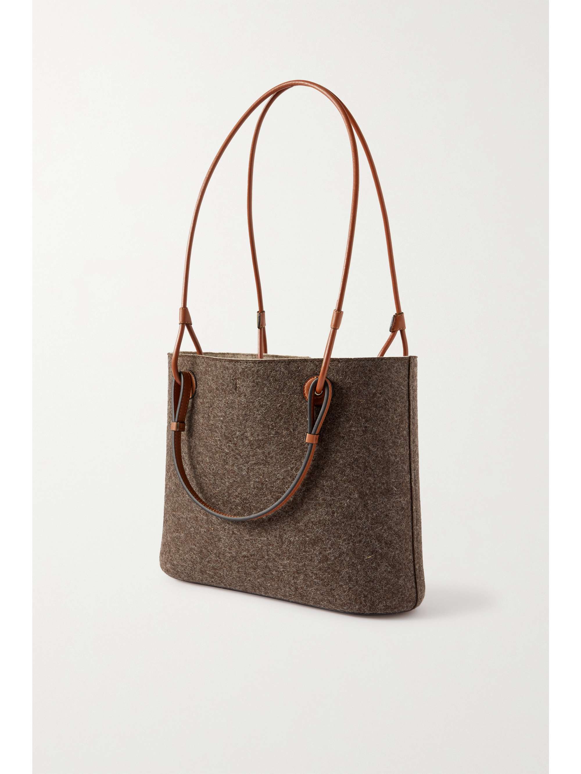 LOEWE Leather-trimmed felt tote