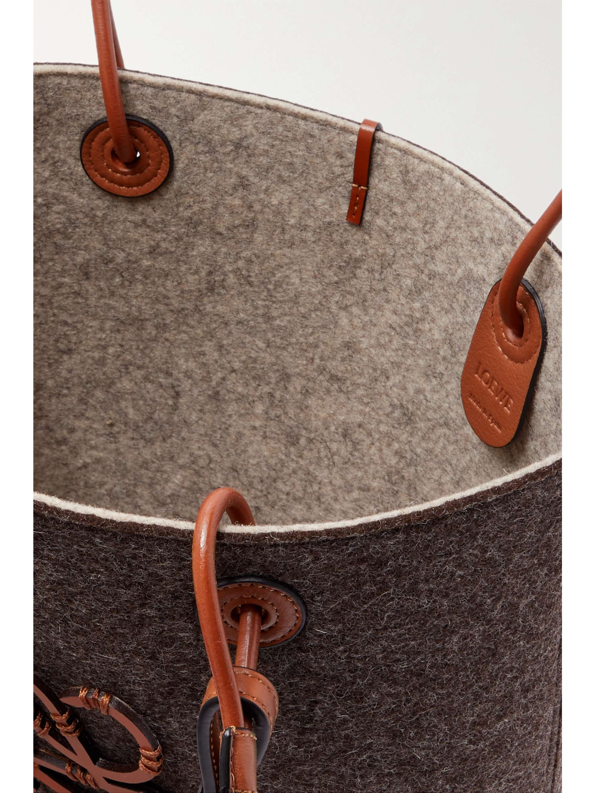LOEWE Leather-trimmed felt tote