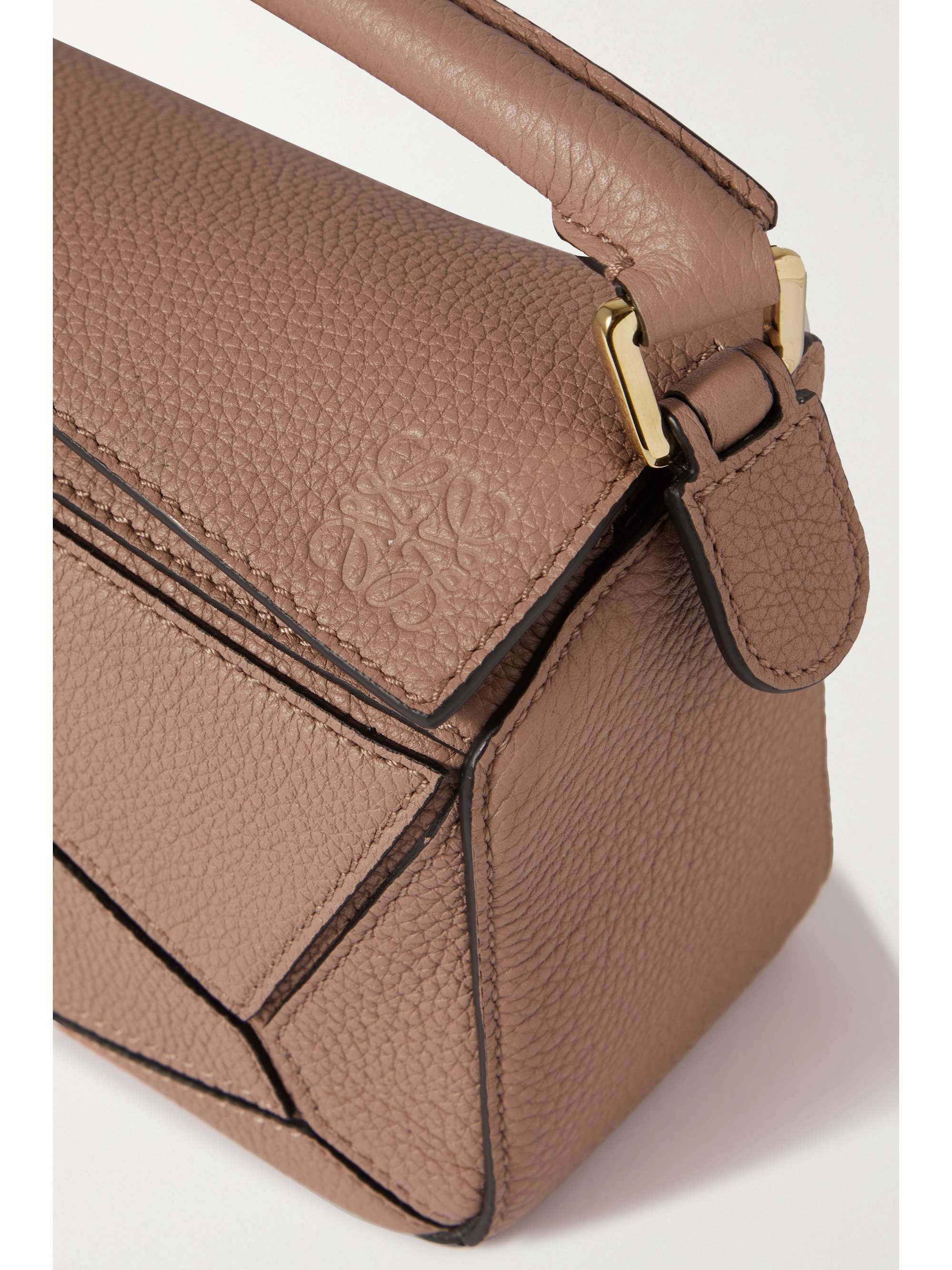 LOEWE Puzzle mini color-block textured-leather shoulder bag