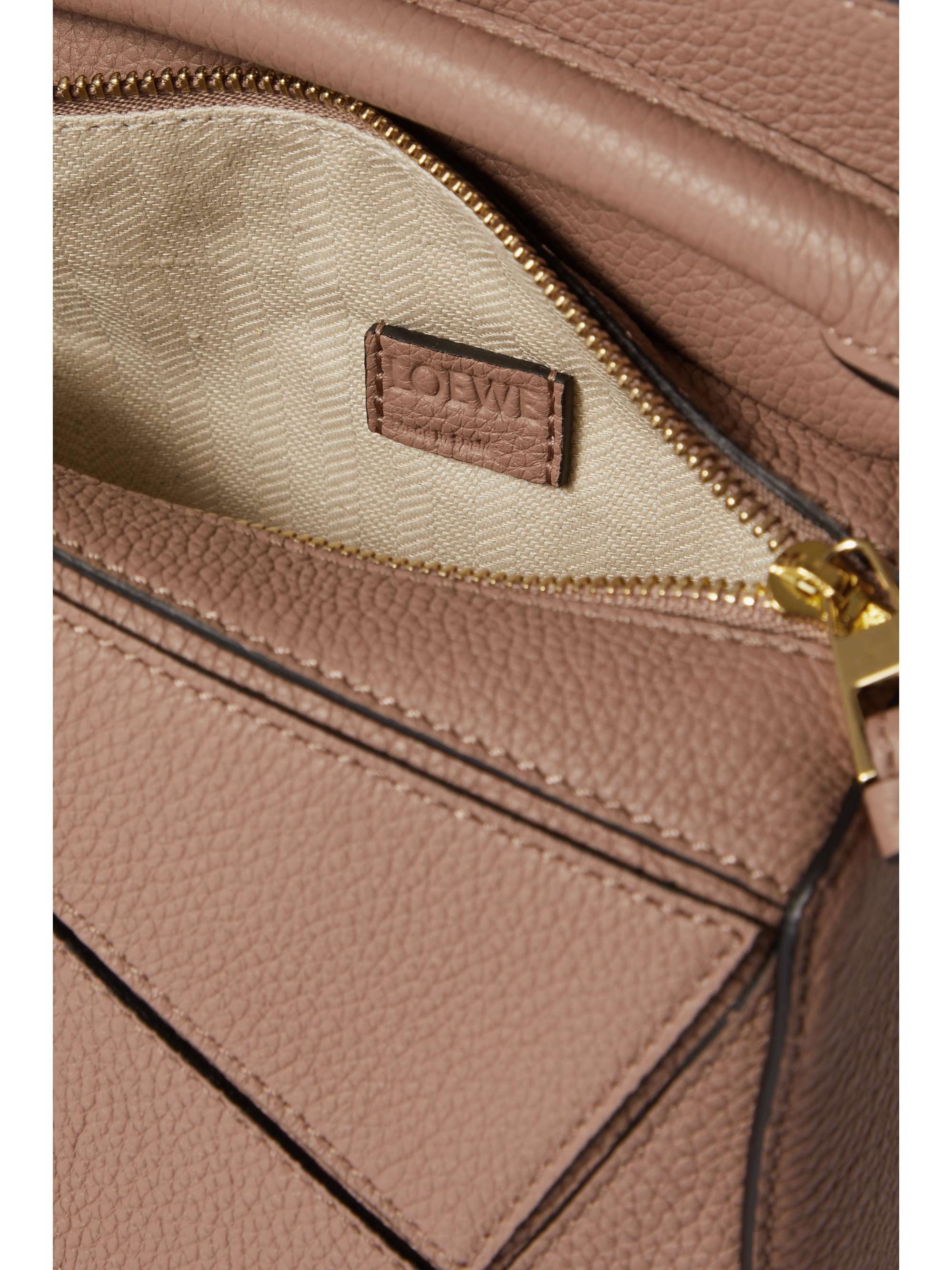 LOEWE Puzzle mini color-block textured-leather shoulder bag