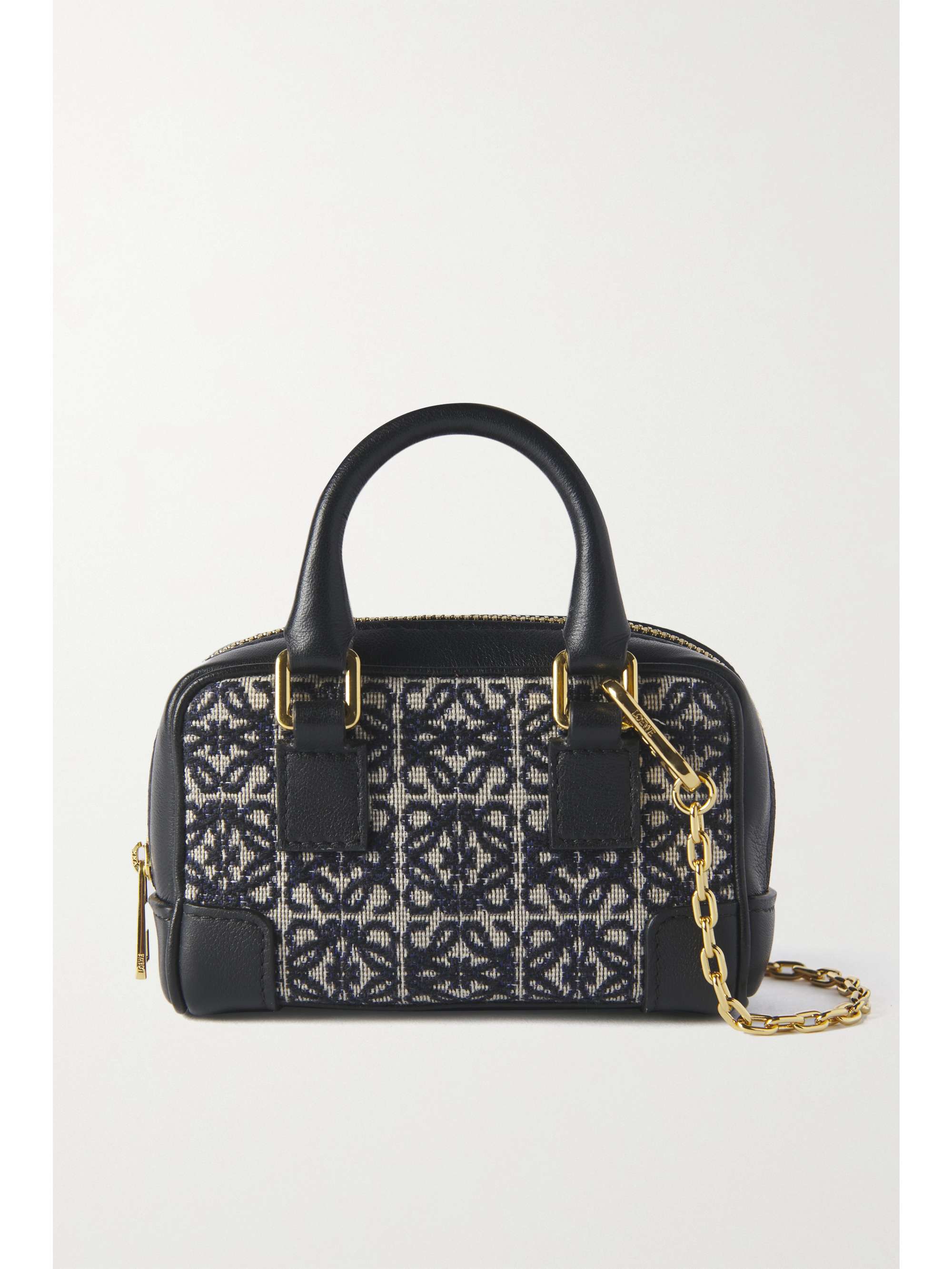 LOEWE Amazona nano leather-trimmed jacquard tote | NET-A-PORTER