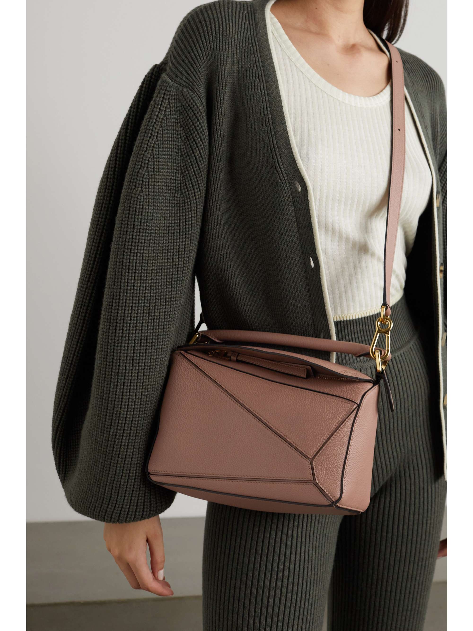 LOEWE Puzzle small textured-leather shoulder bag