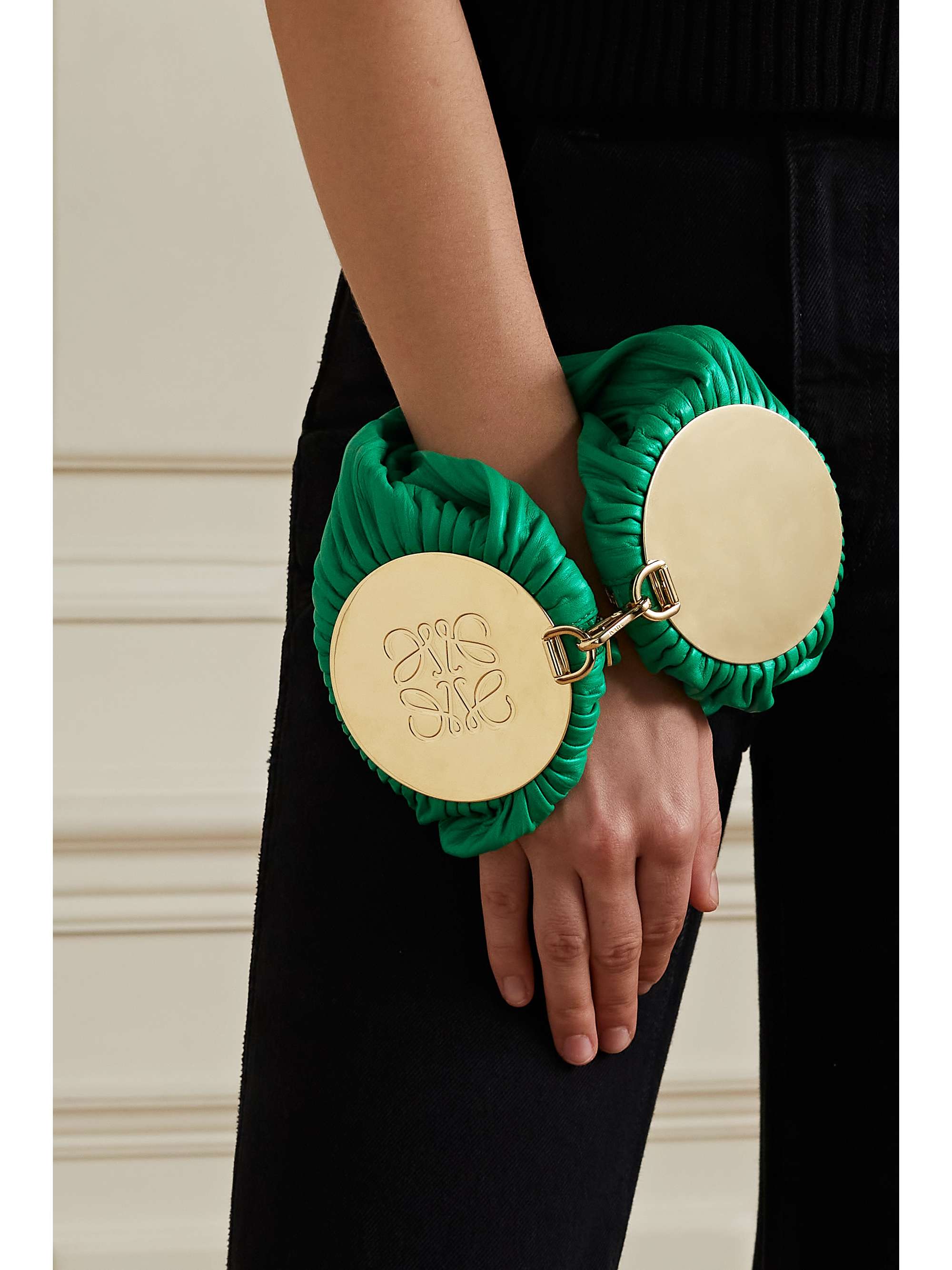 LOEWE Bracelet pleated leather shoulder bag
