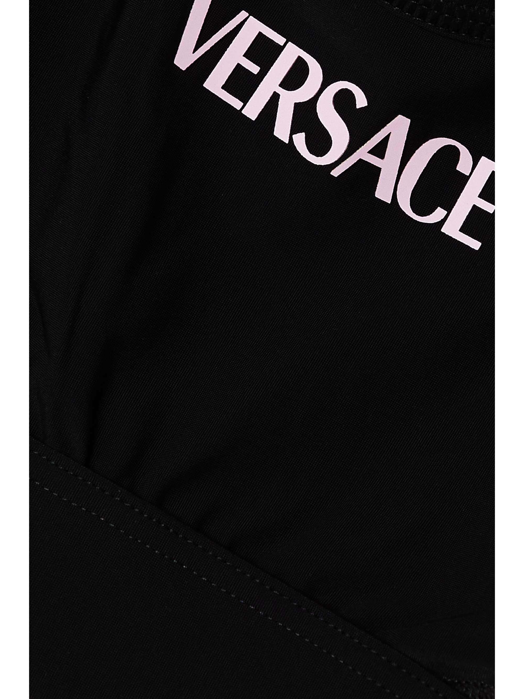 VERSACE La Greca printed stretch sports bra