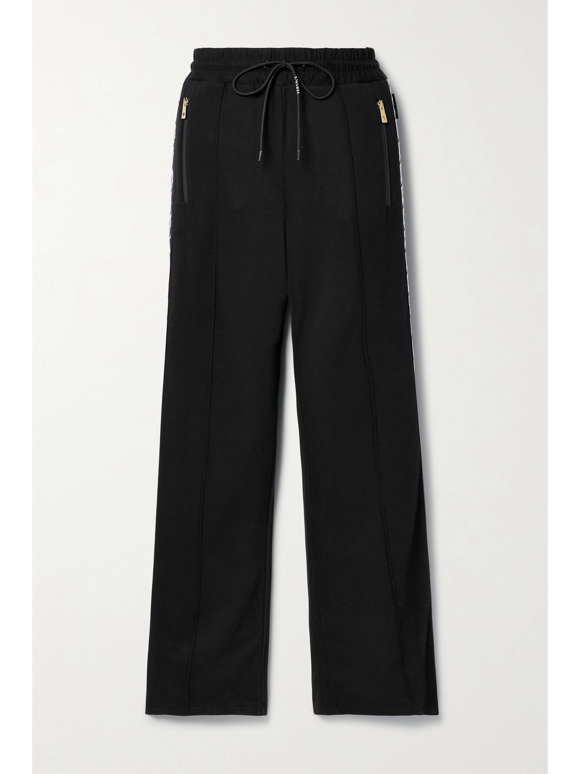 Black Jacquard-trimmed stretch-modal 