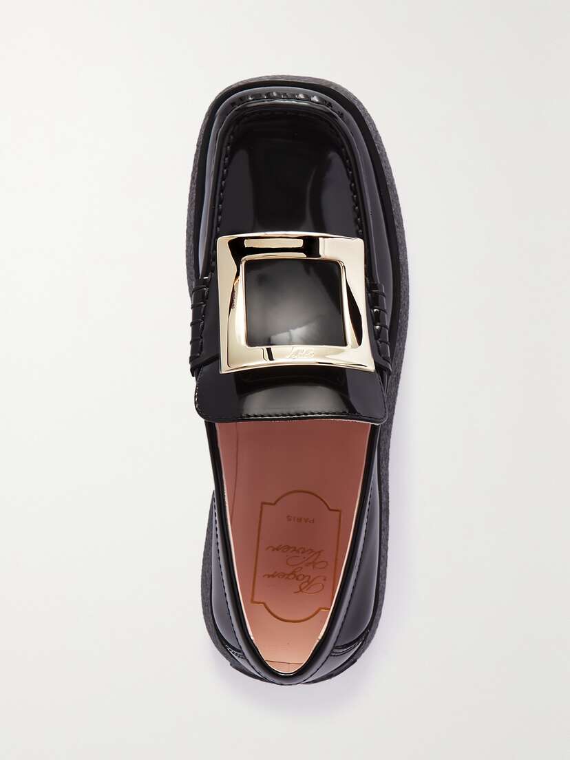 Roger Vivier Viv Ranger Embellished Patent-leather Loafers