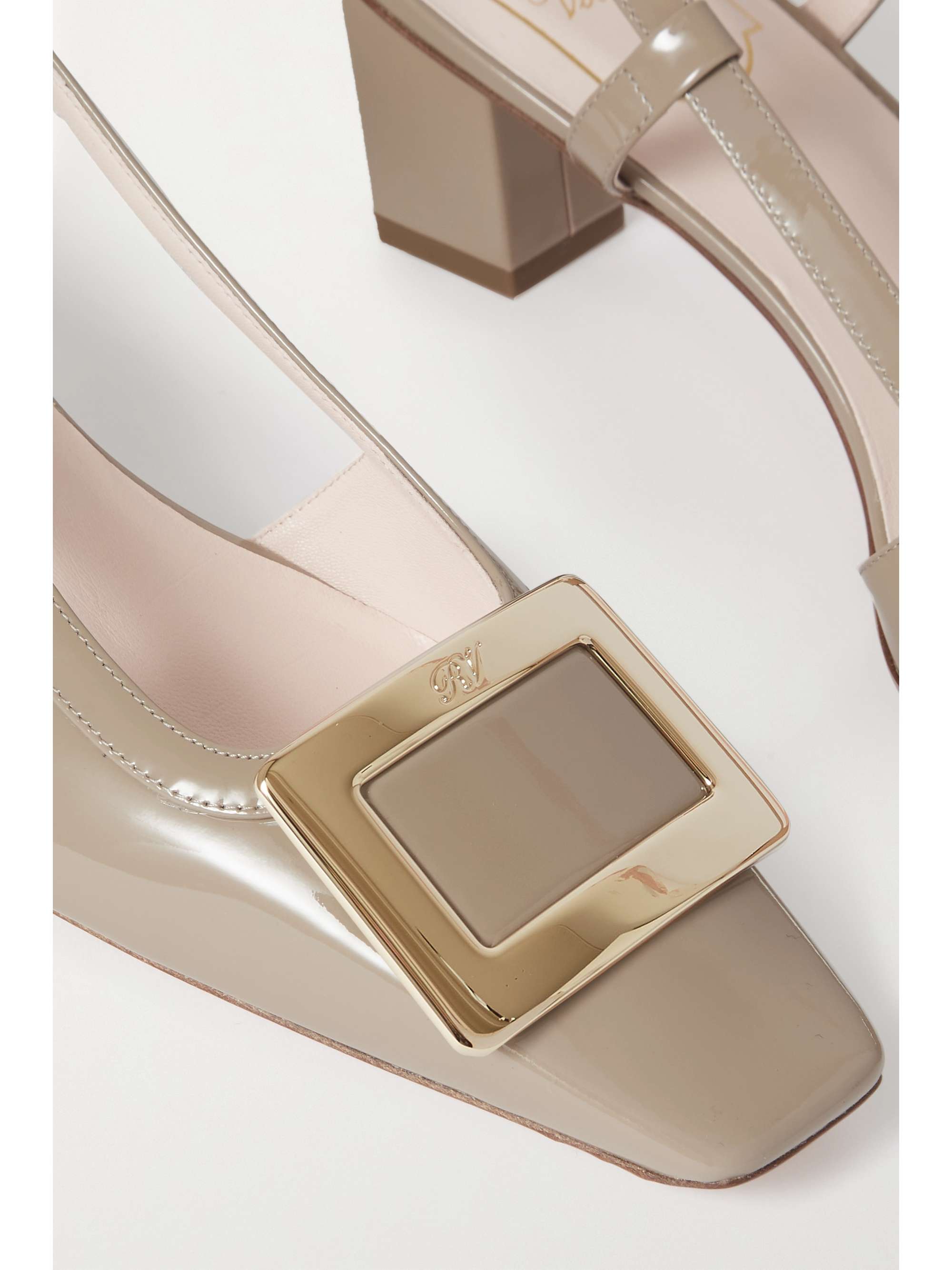 ROGER VIVIER Belle Vivier patent-leather slingback pumps | NET-A-PORTER