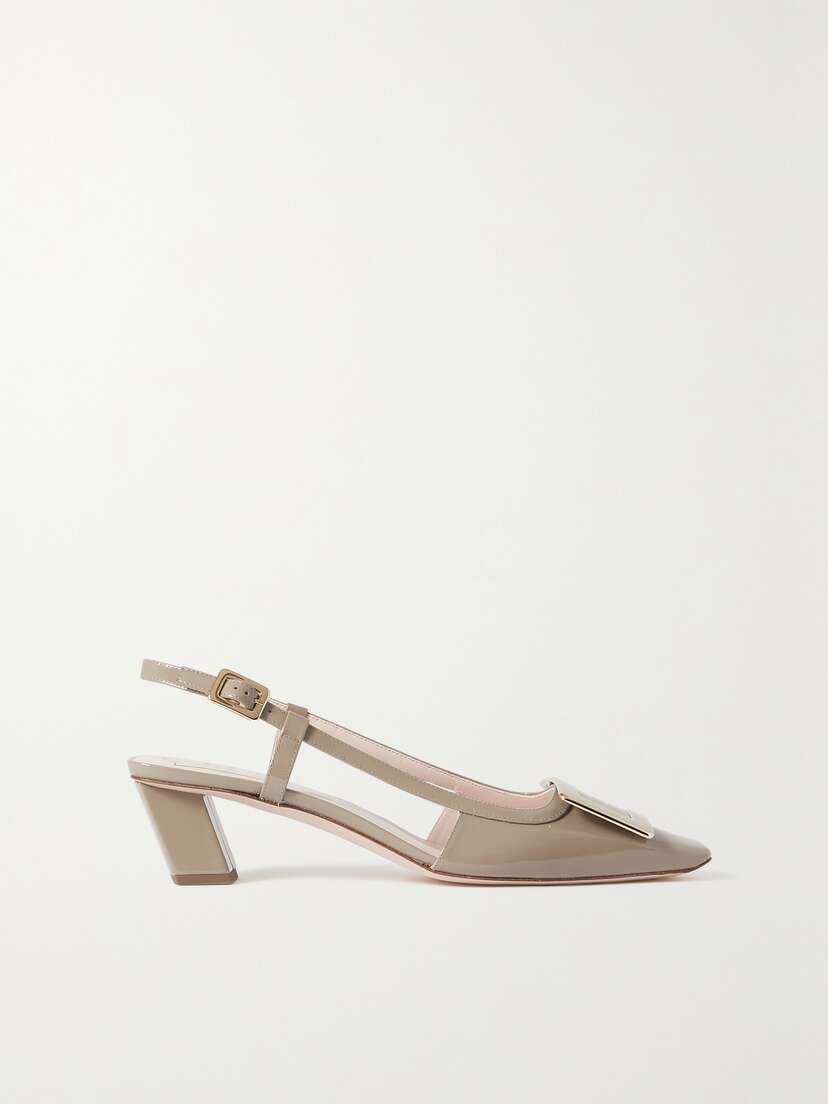 Roger Vivier Belle Vivier 45 Patent-leather Slingback Pumps