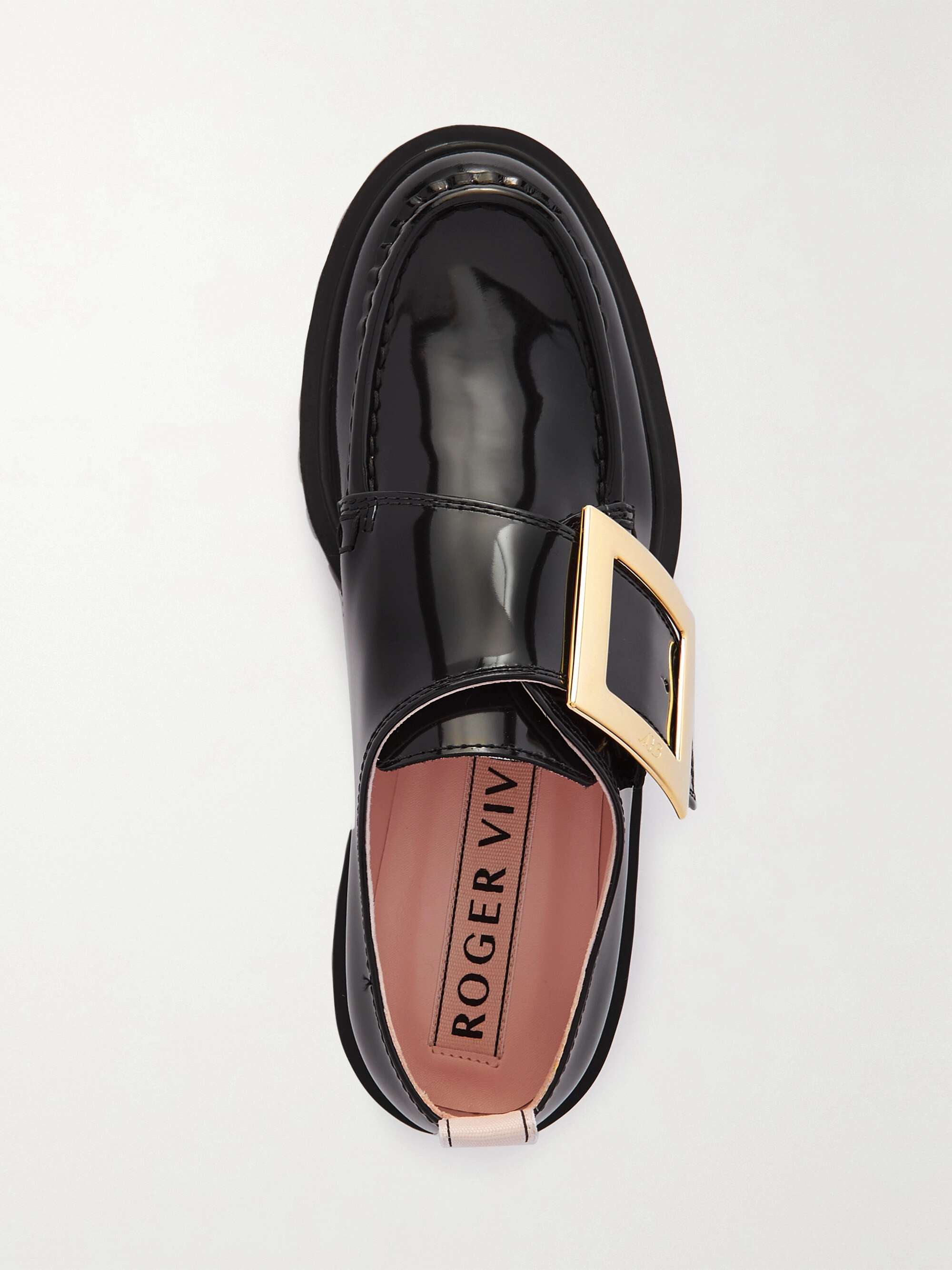 ROGER VIVIER Viv embellished patent-leather loafers