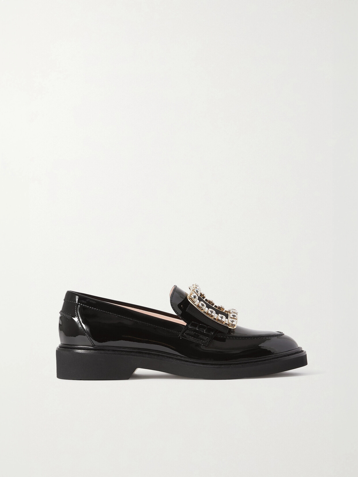 Roger Vivier Viv Rangers Buckled Patent-leather Loafers In Black