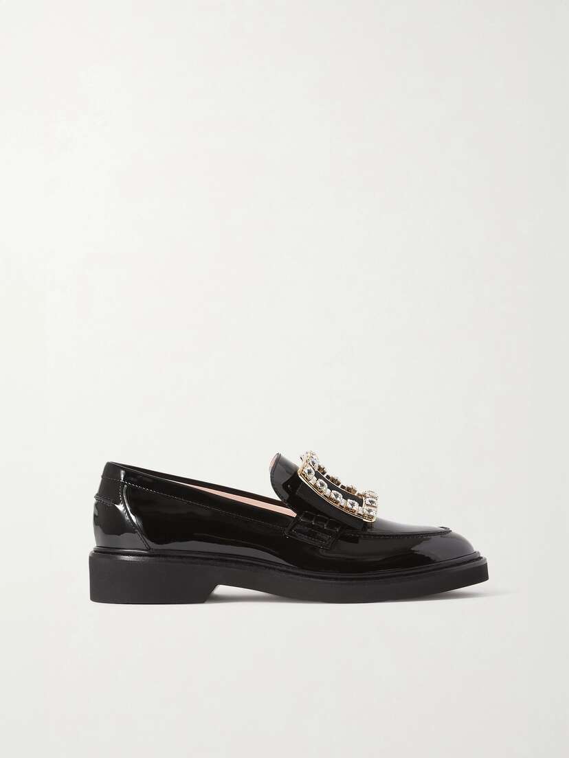 Roger Vivier Viv Rangers Buckled Patent-leather Loafers