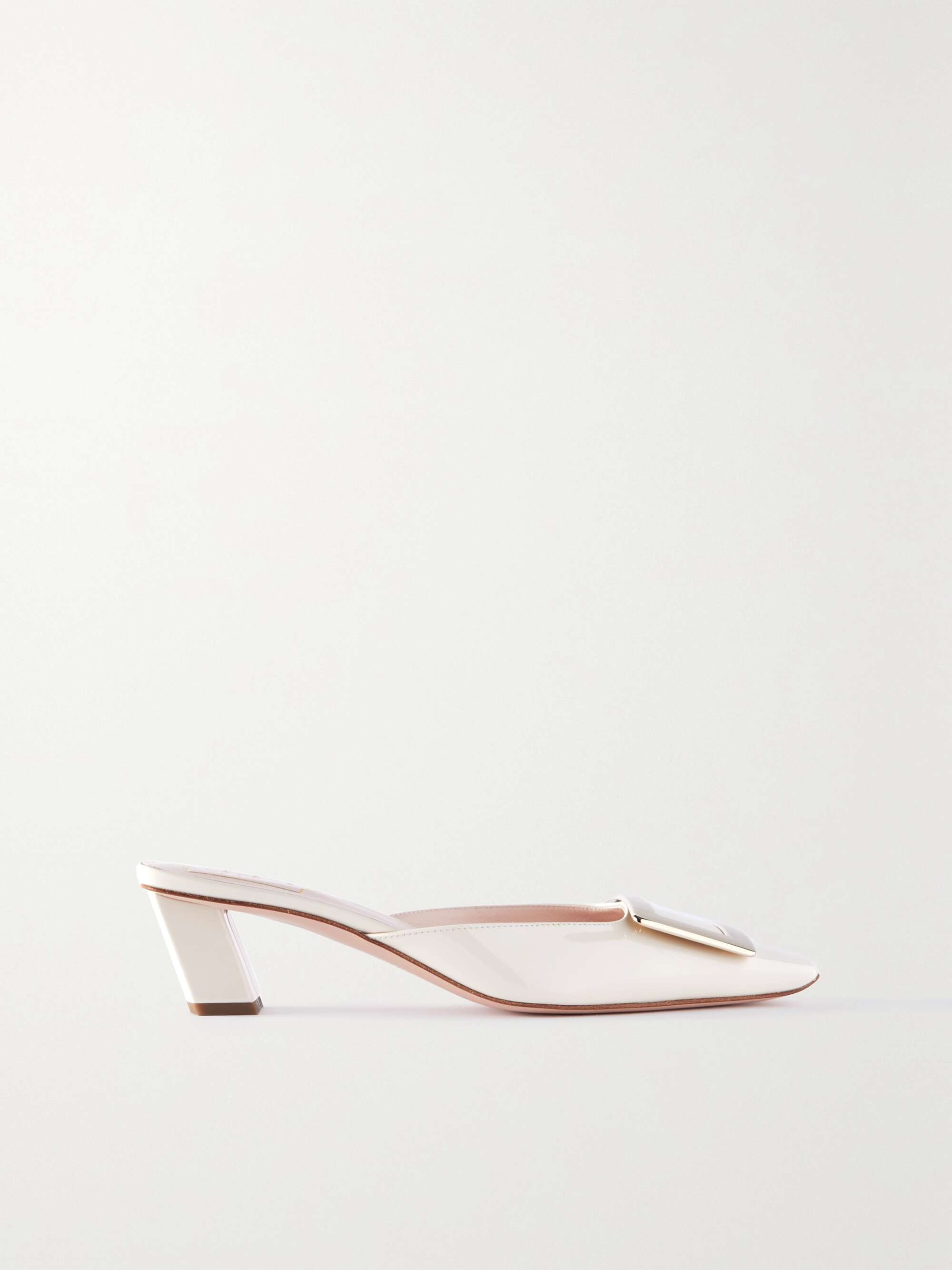 White patent leather mules cheap