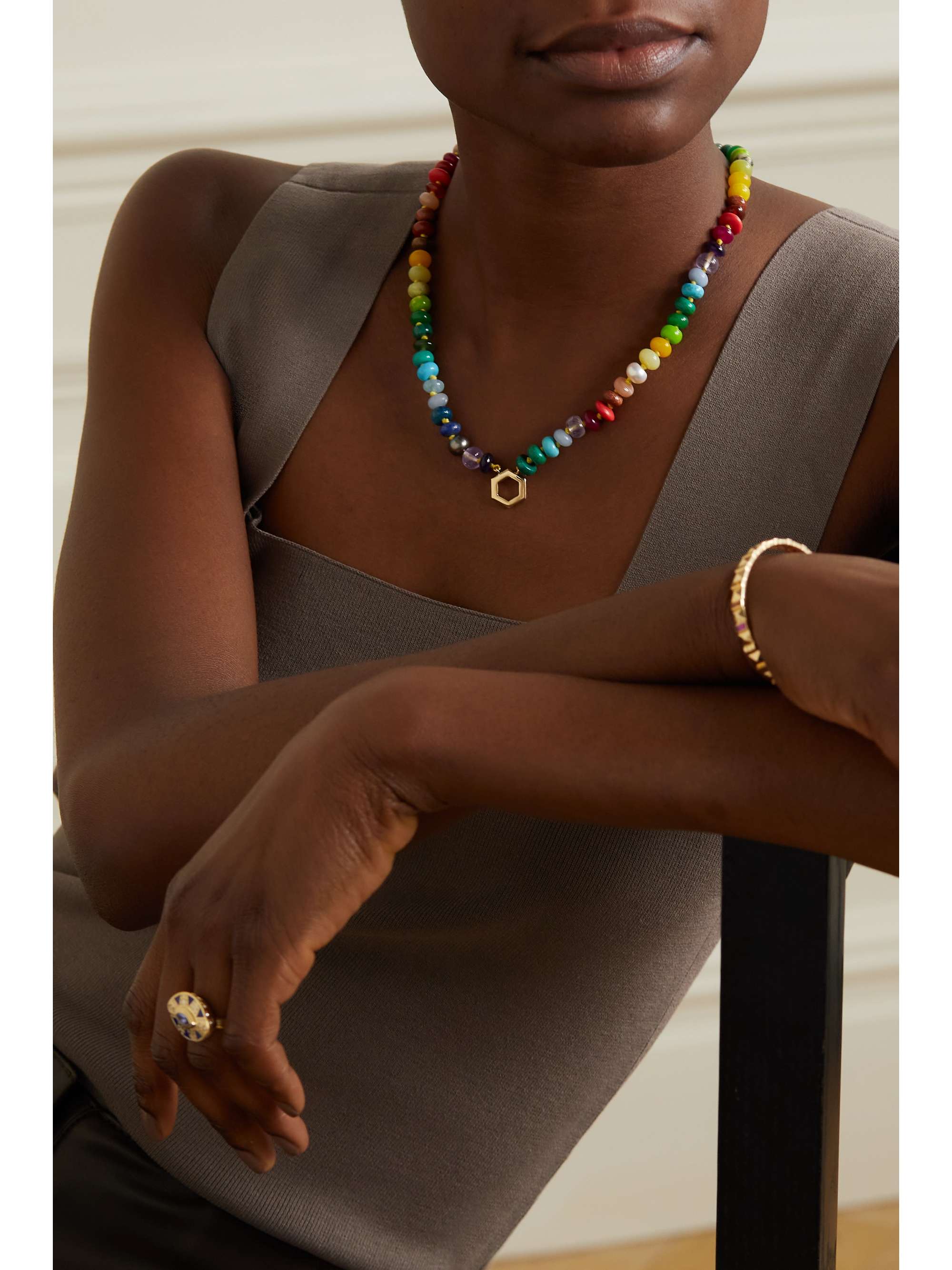 HARWELL GODFREY 18-karat gold multi-stone necklace