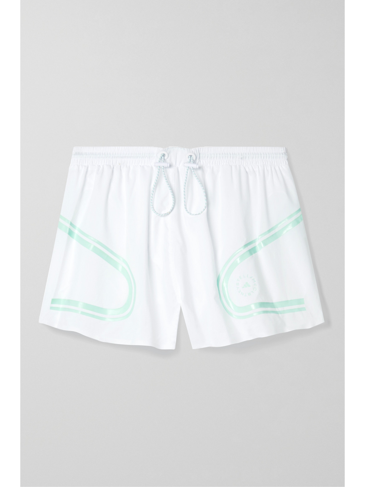 ADIDAS BY STELLA MCCARTNEY + NET SUSTAIN TRUEPACE STRIPED RECYCLED RIPSTOP SHORTS
