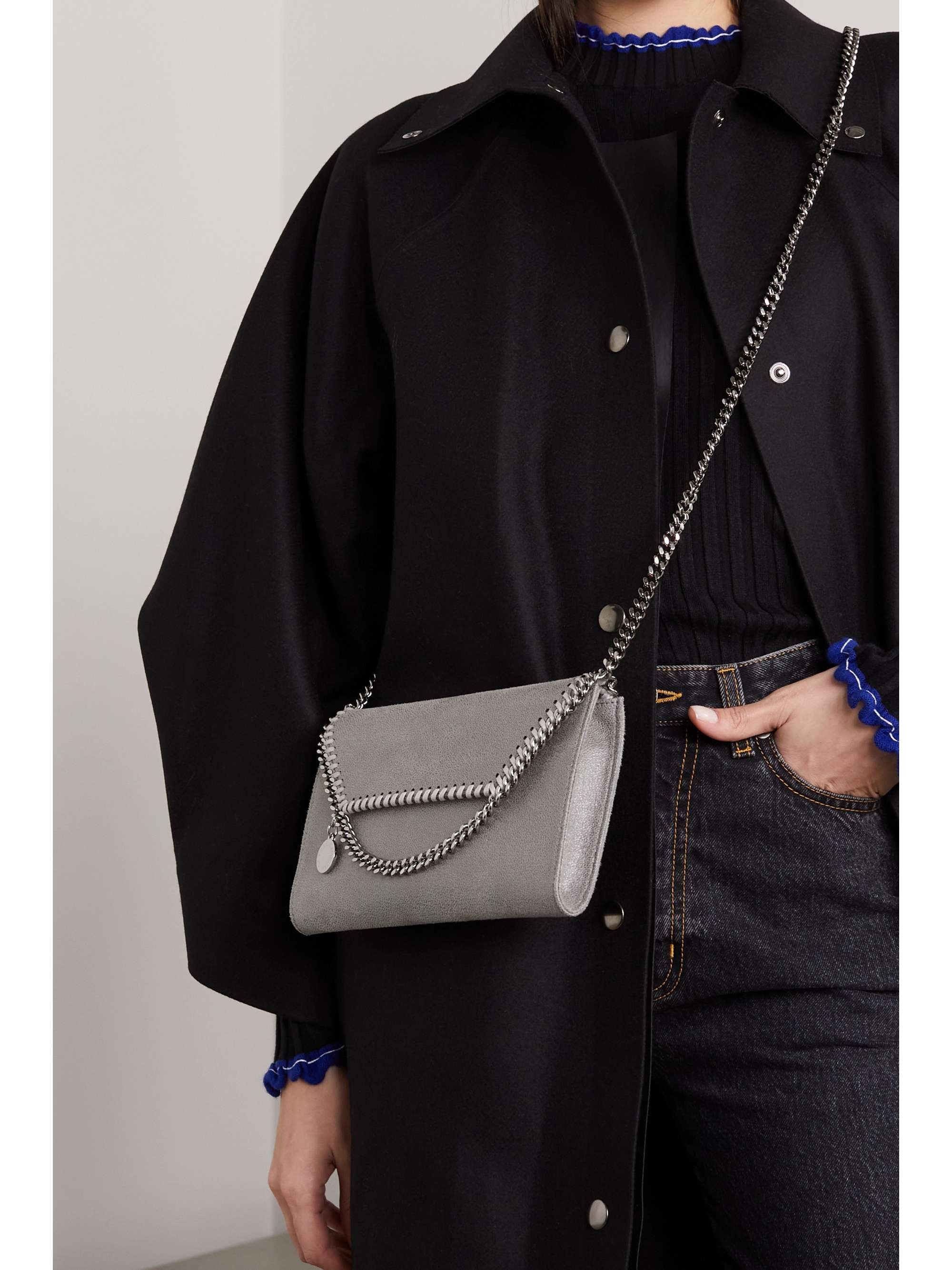 STELLA MCCARTNEY The Falabella mini faux brushed-leather shoulder bag