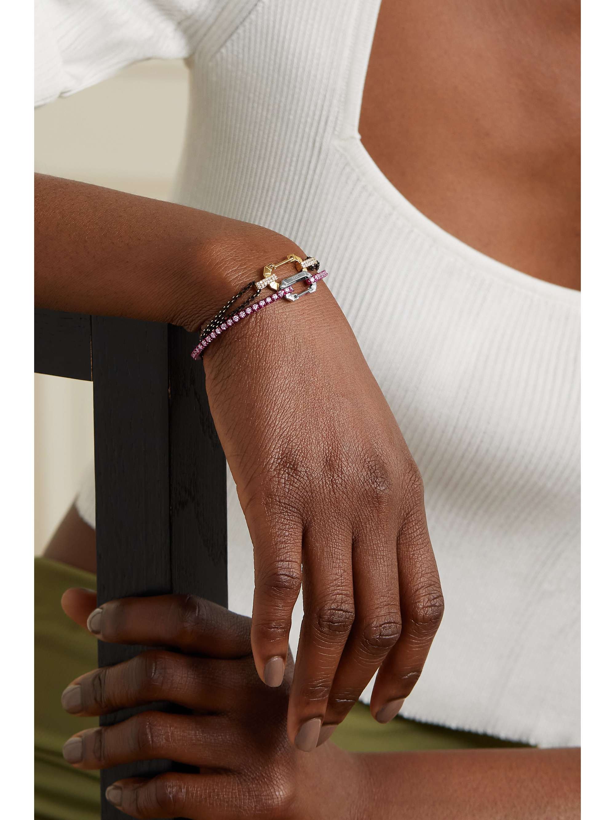 EÉRA Paris coated white gold diamond tennis bracelet