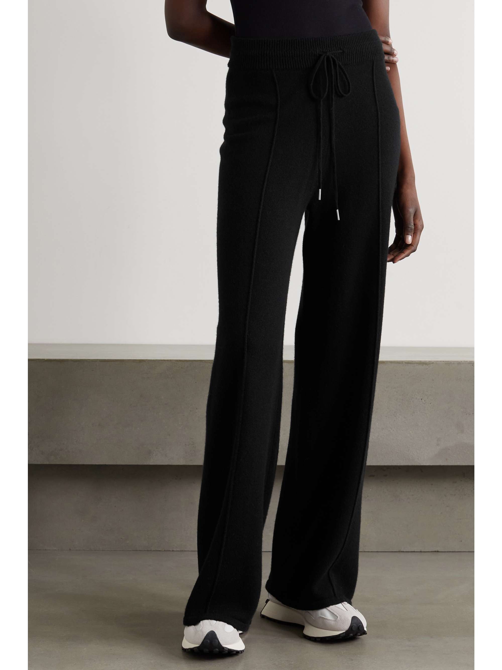 Black Seine cashmere wide-leg pants 