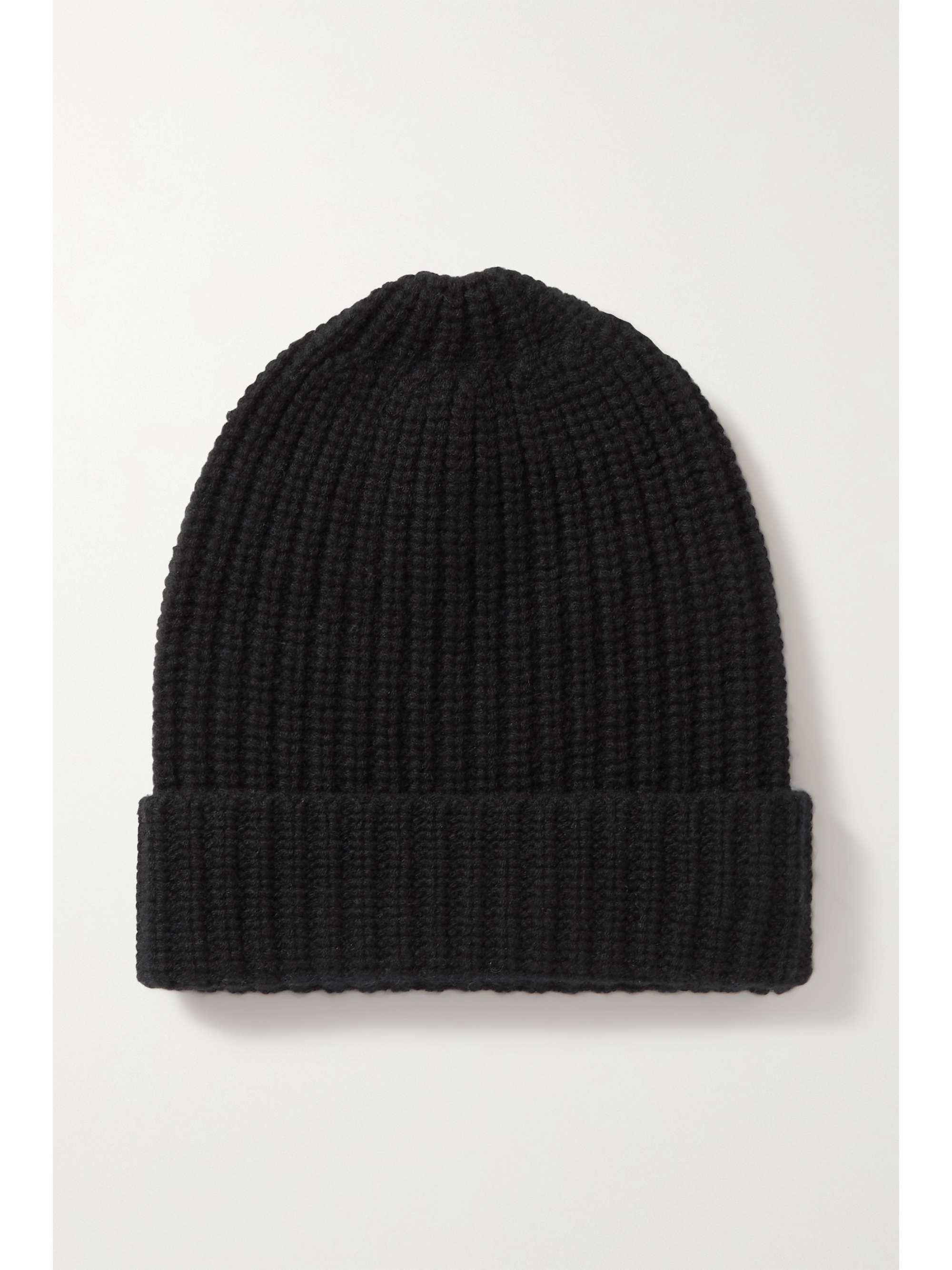 Black Adrien ribbed cashmere beanie 