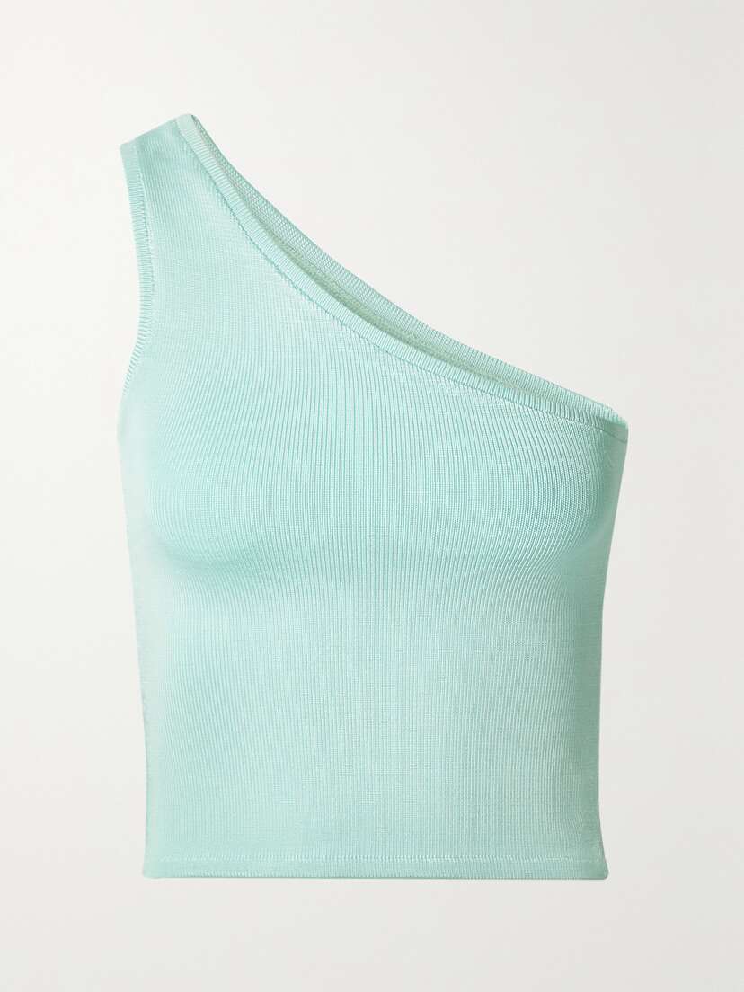Calle Del Mar Cropped One-shoulder Stretch-knit Top