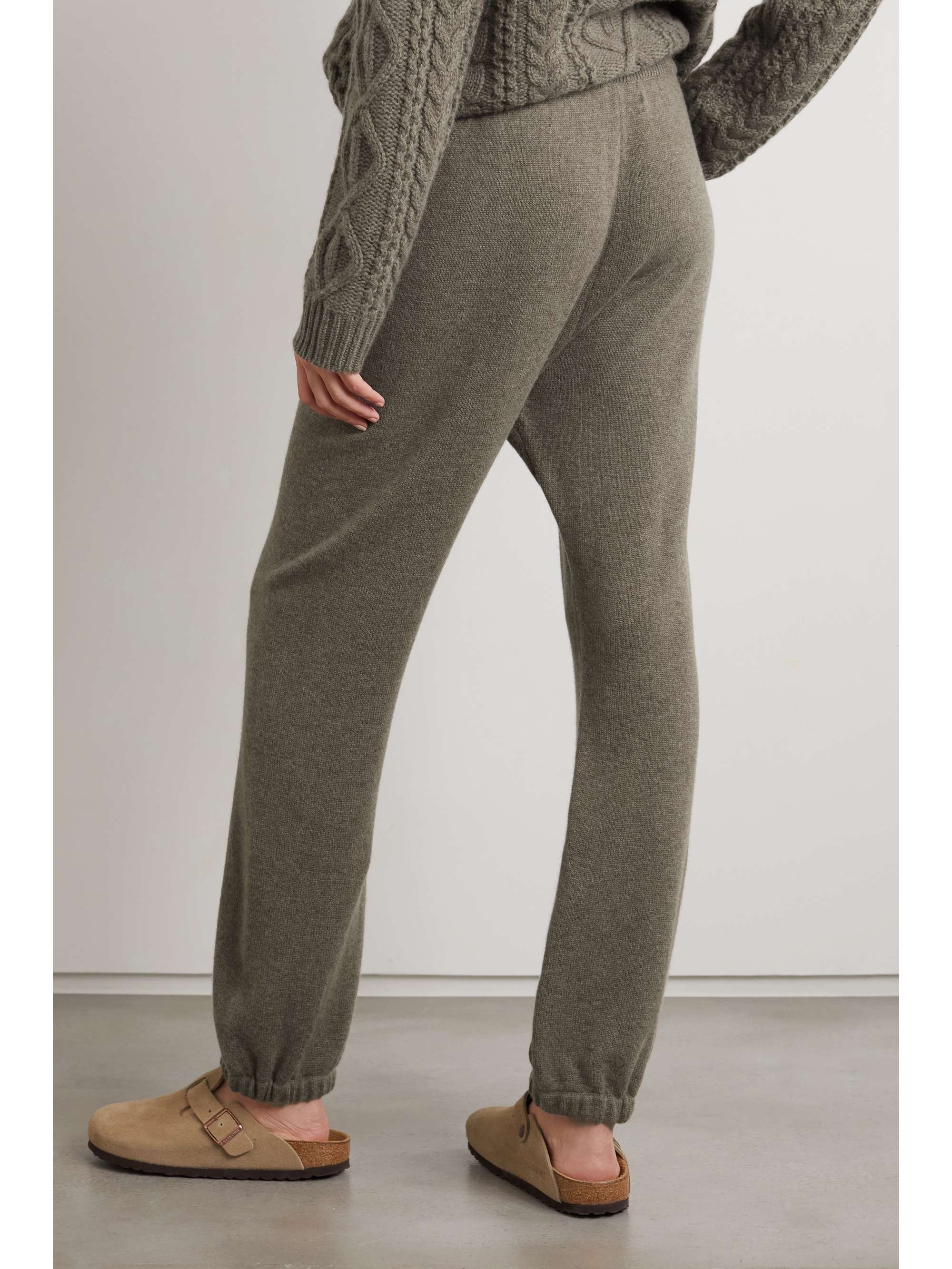 Brown Cashmere track pants | NILI LOTAN 