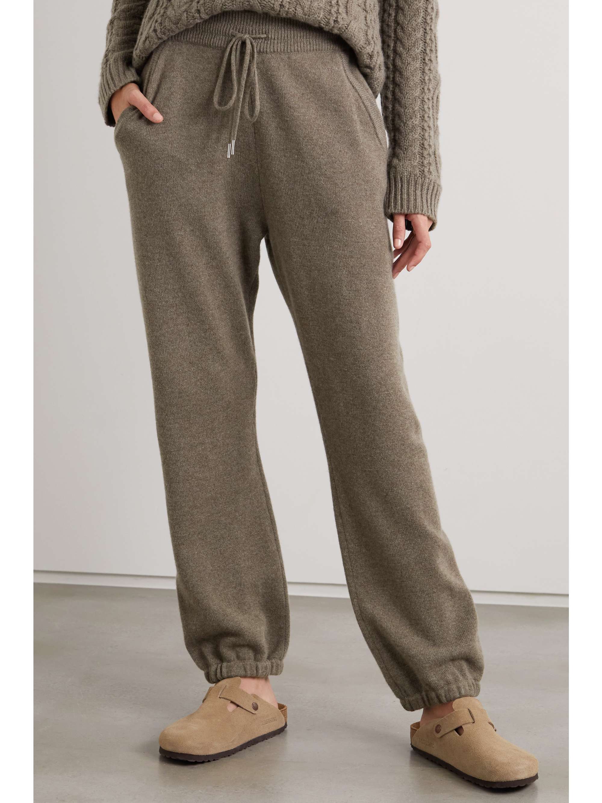 Brown Cashmere track pants | NILI LOTAN 