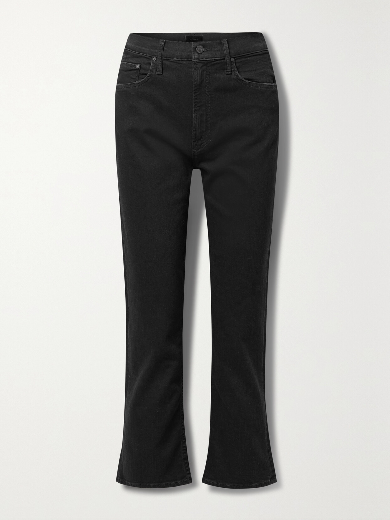 Mother High Rise Rider Ankle Straight Jeans In Not Guilty In Black