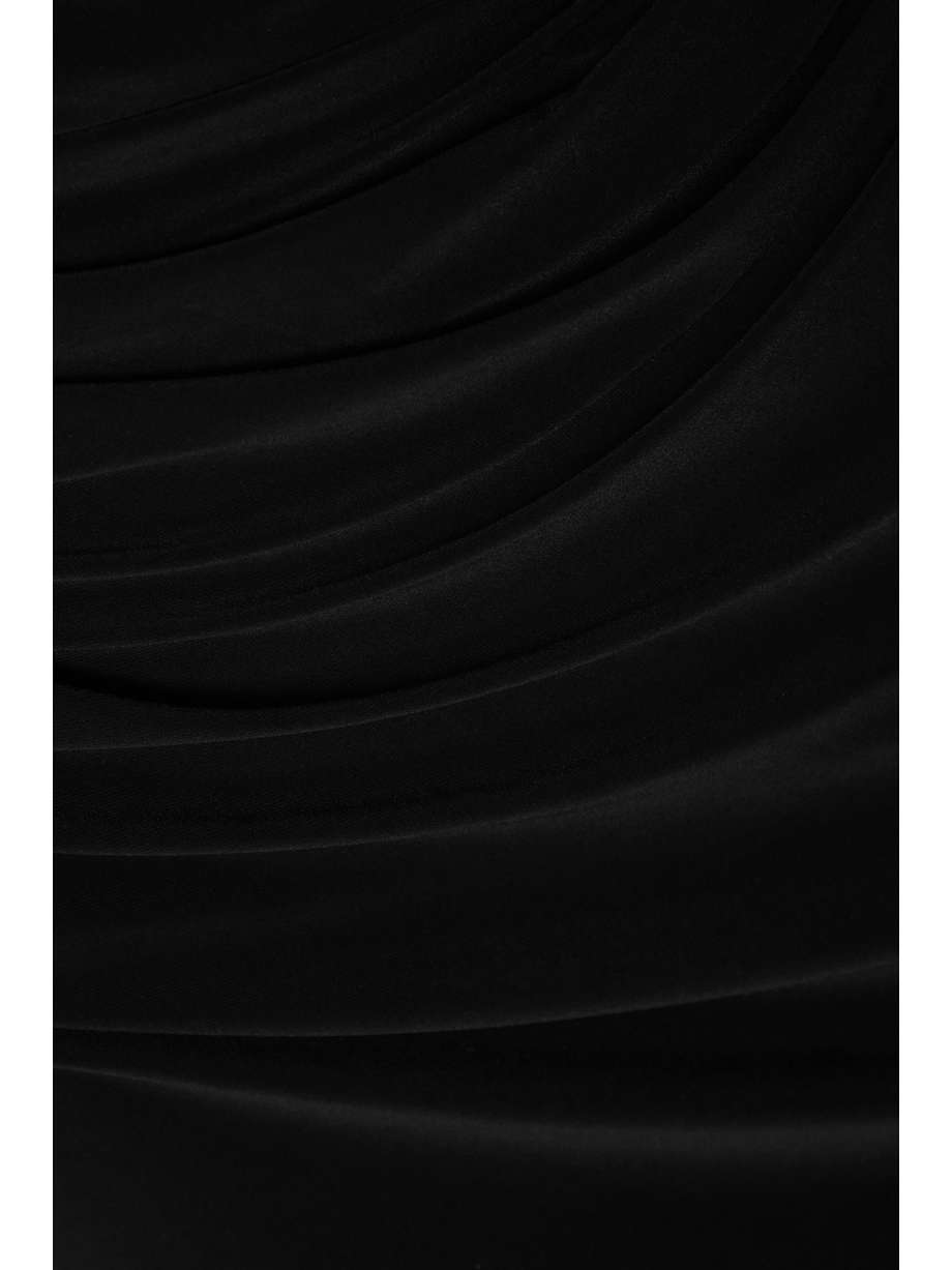 diana one-shoulder ruched stretch-jersey gown