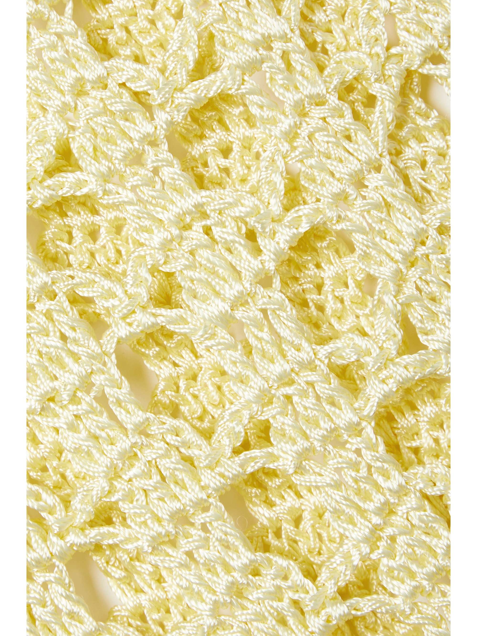 CALLE DEL MAR Fringed crocheted mini dress