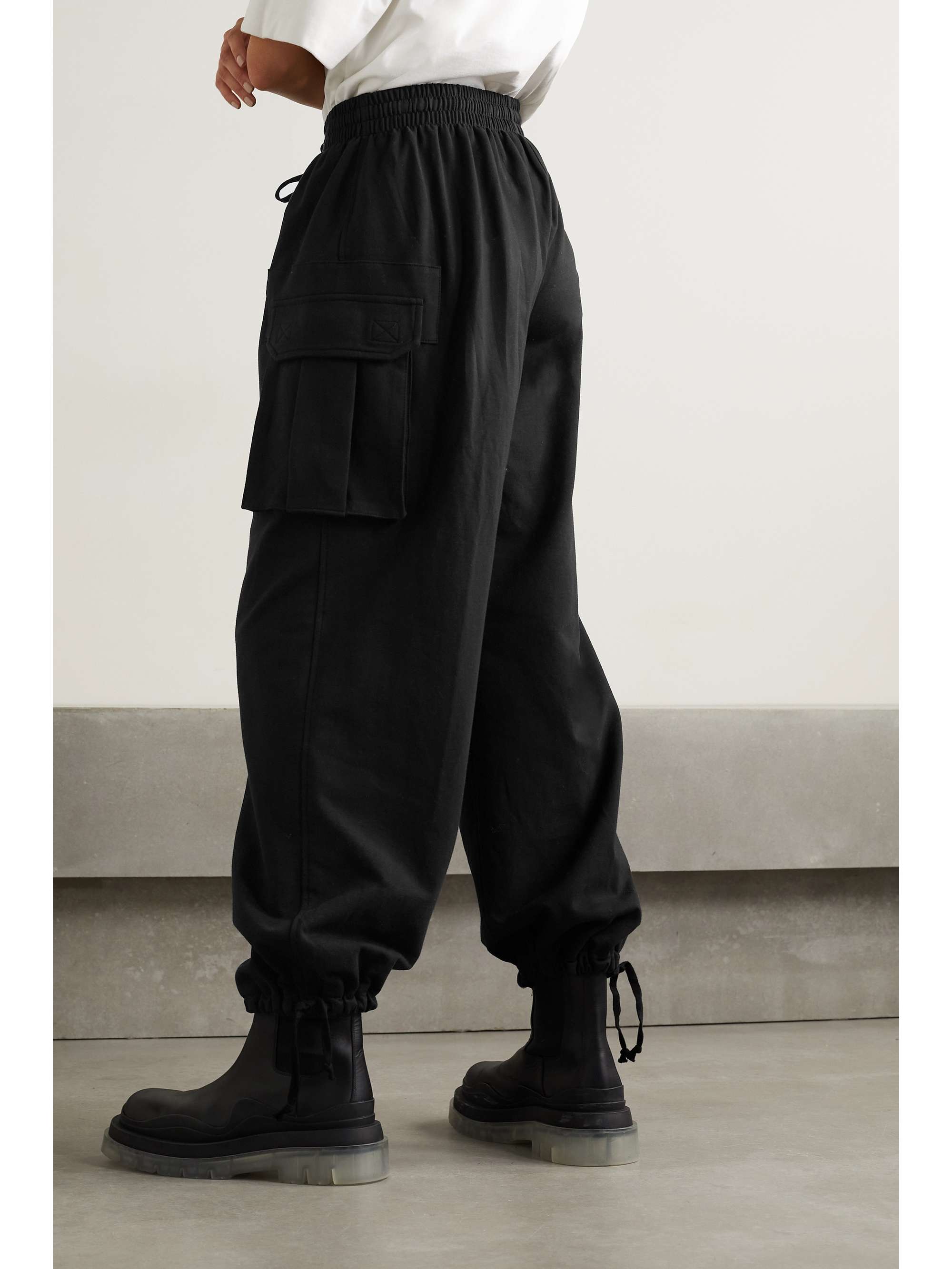 Black Cotton-jersey track pants | NORMA 