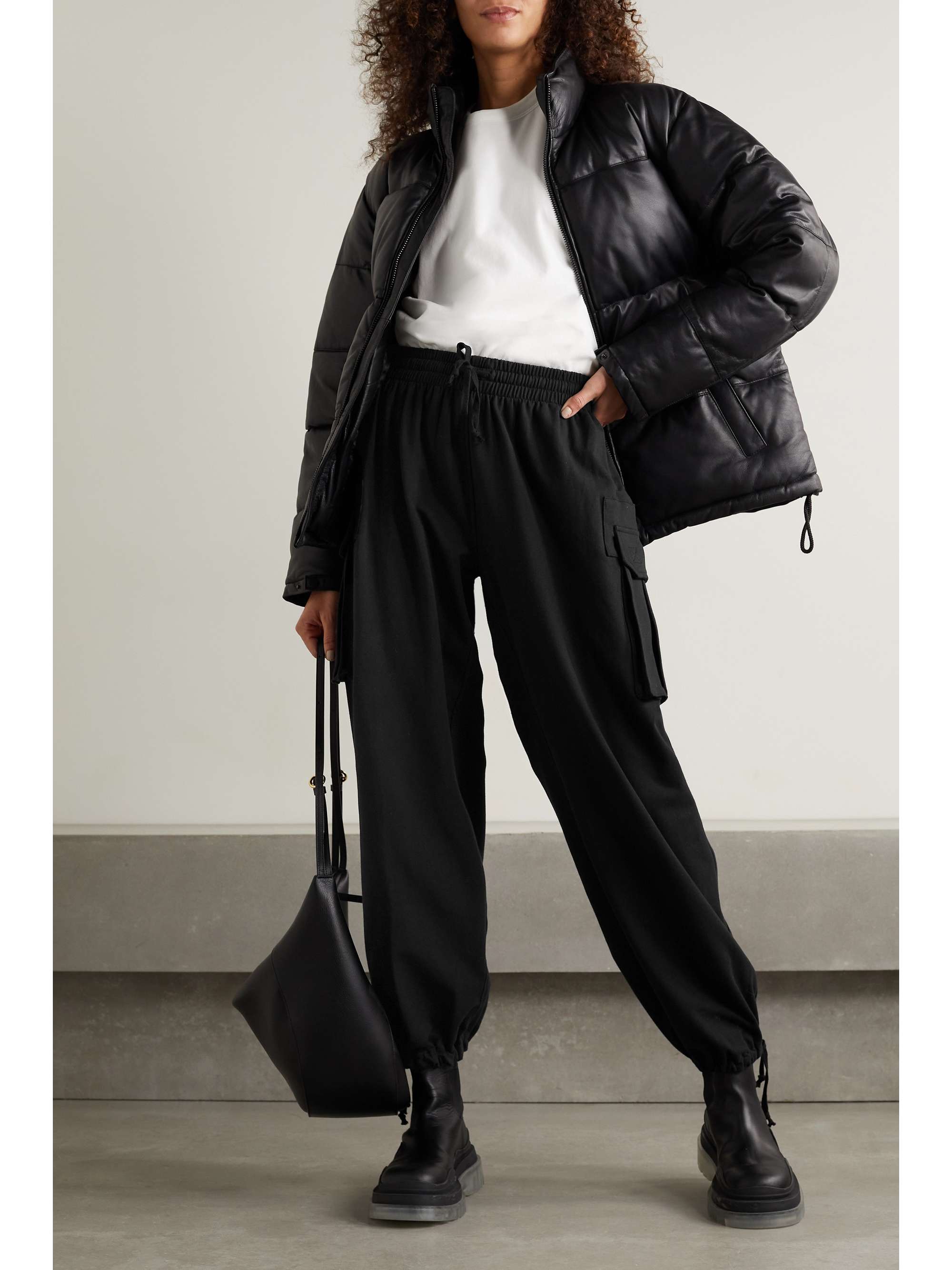Black Cotton-jersey track pants | NORMA 