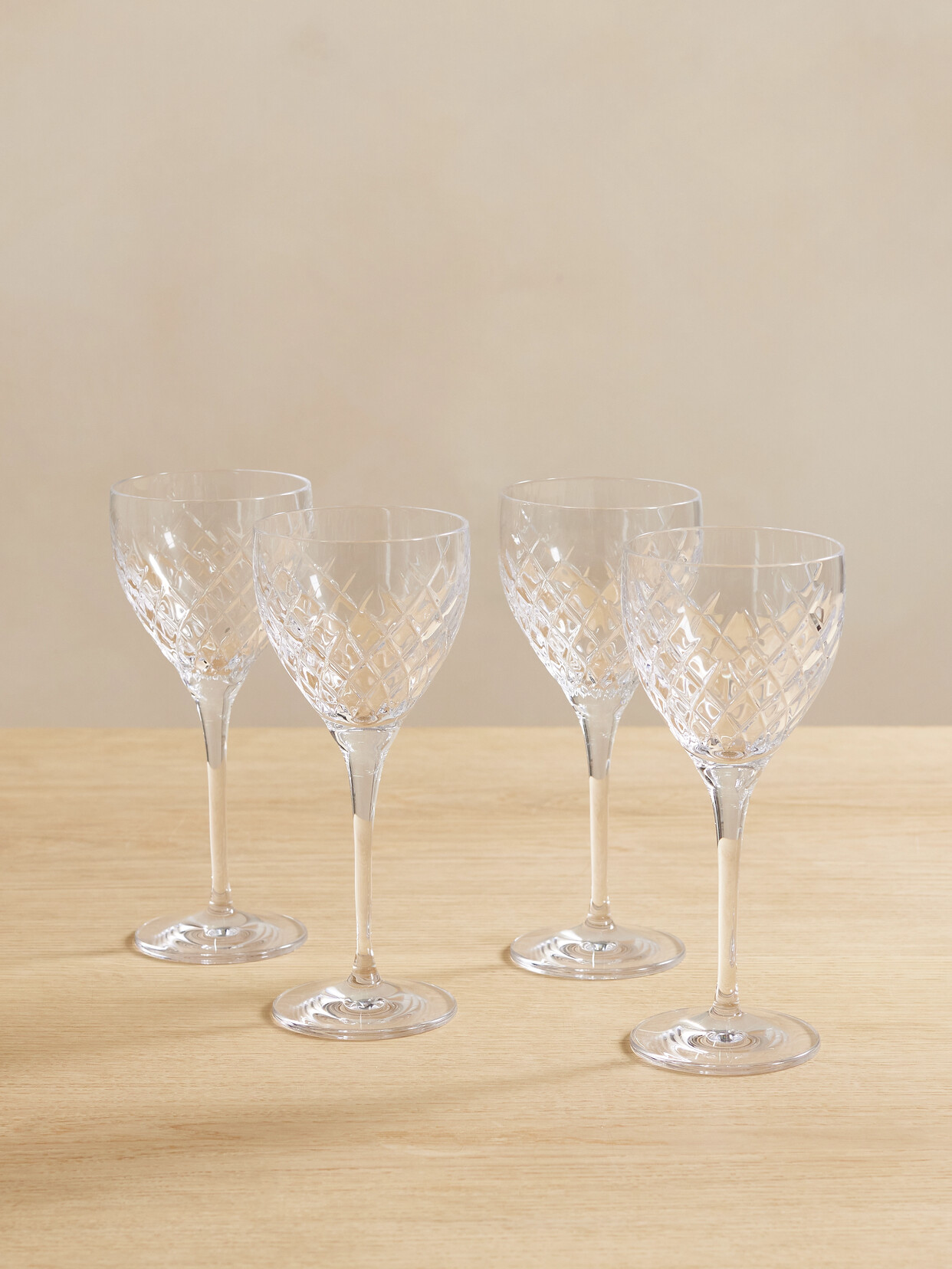 Soho Home Barwell Set Of Four Cut Crystal Red Wine Glasses In Neutrals