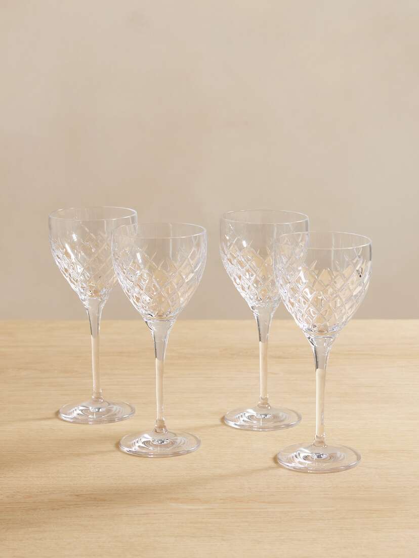 Soho Home Barwell Set Of Four Cut Crystal Red Wine Glasses